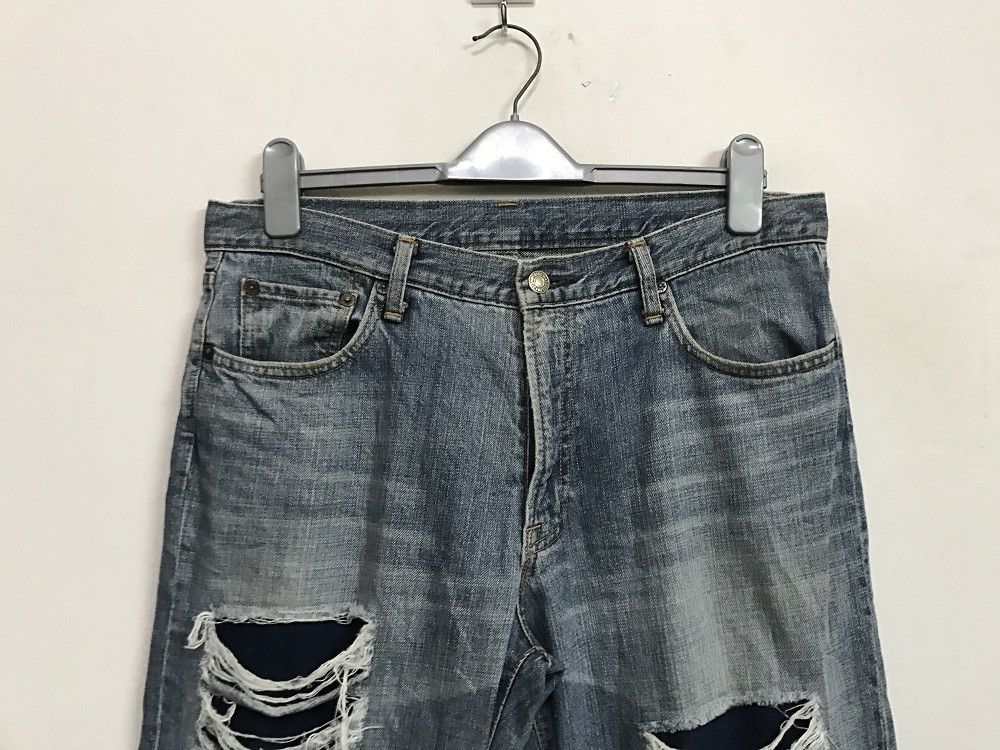 Vintage Blue Way Made in Japan Rips Distressed Denim Jeans Size US 34 / EU 50 - 2 Thumbnail
