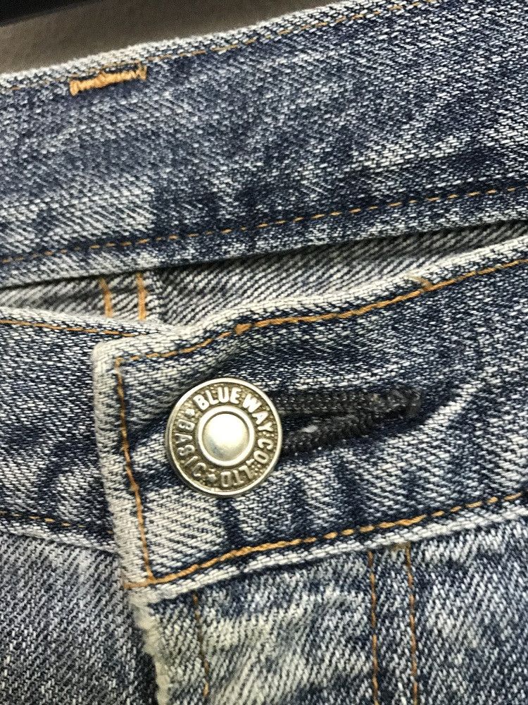 Vintage Blue Way Made in Japan Rips Distressed Denim Jeans Size US 34 / EU 50 - 5 Thumbnail