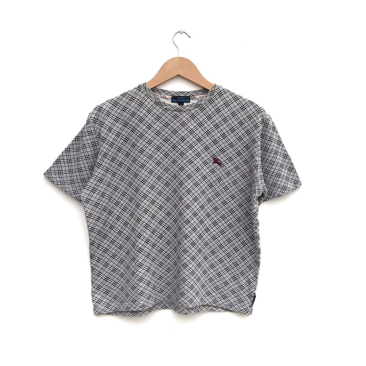 Burberry blue label grey nova check embroidery logo