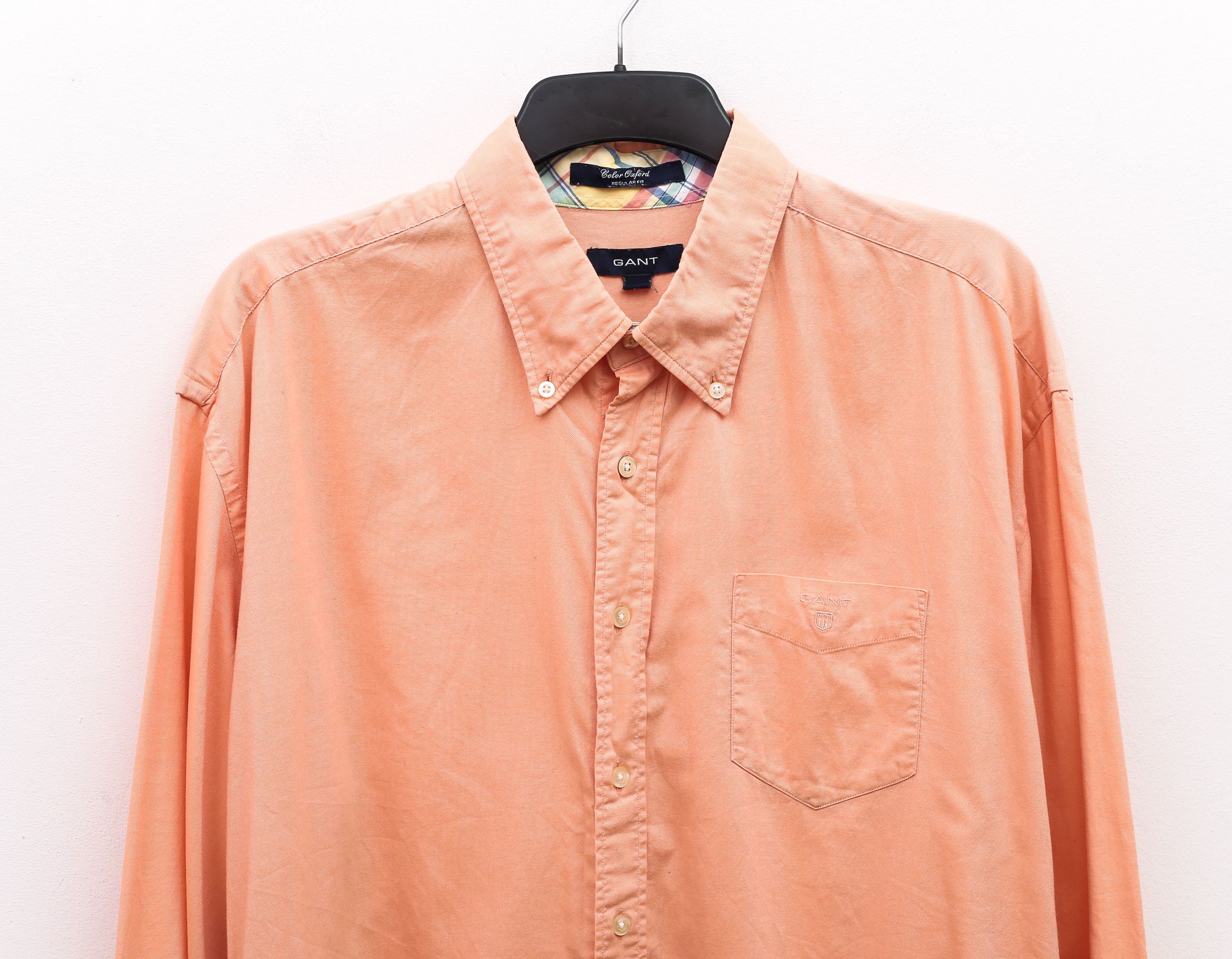 Gant GANT Regular Fit Long Sleeved Shirt Cotton Orange Formal Size US XXL / EU 58 / 5 - 2 Thumbnail