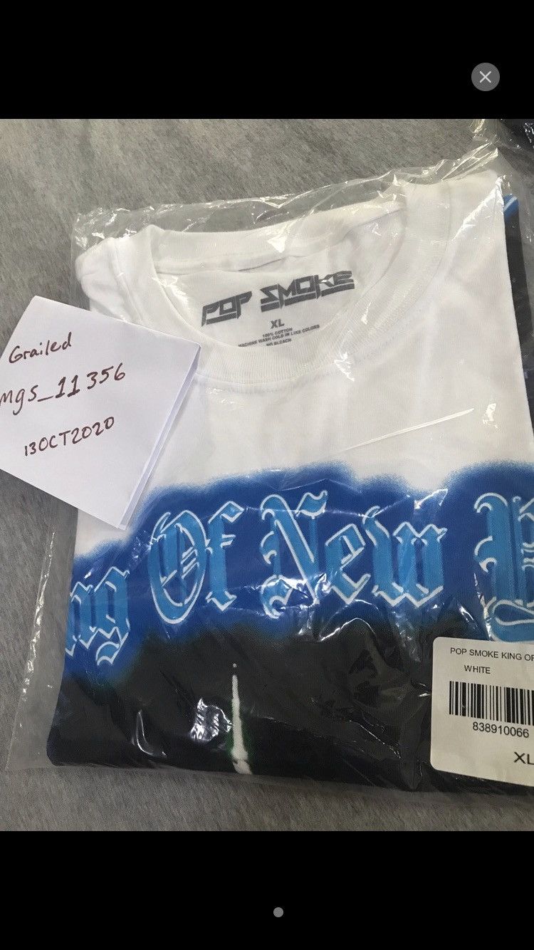 Rap Tees RARE Pop Smoke King of New York White tee shirt meet the woo Size US XL / EU 56 / 4 - 2 Thumbnail