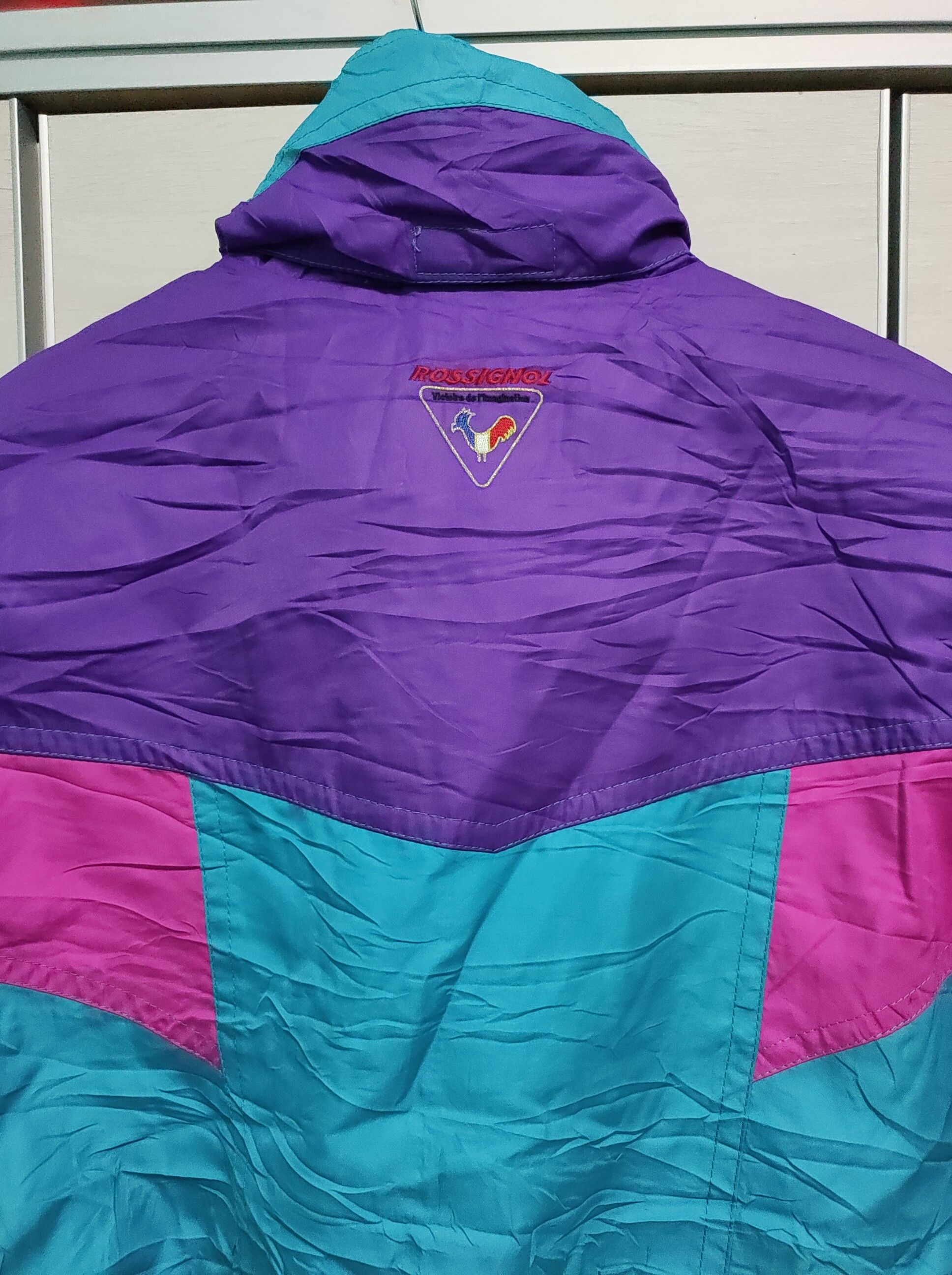 Vtg 90s ROSSIGNOL racing skiwear colorblock design winter jacket cheapest hoodies zip up Free size