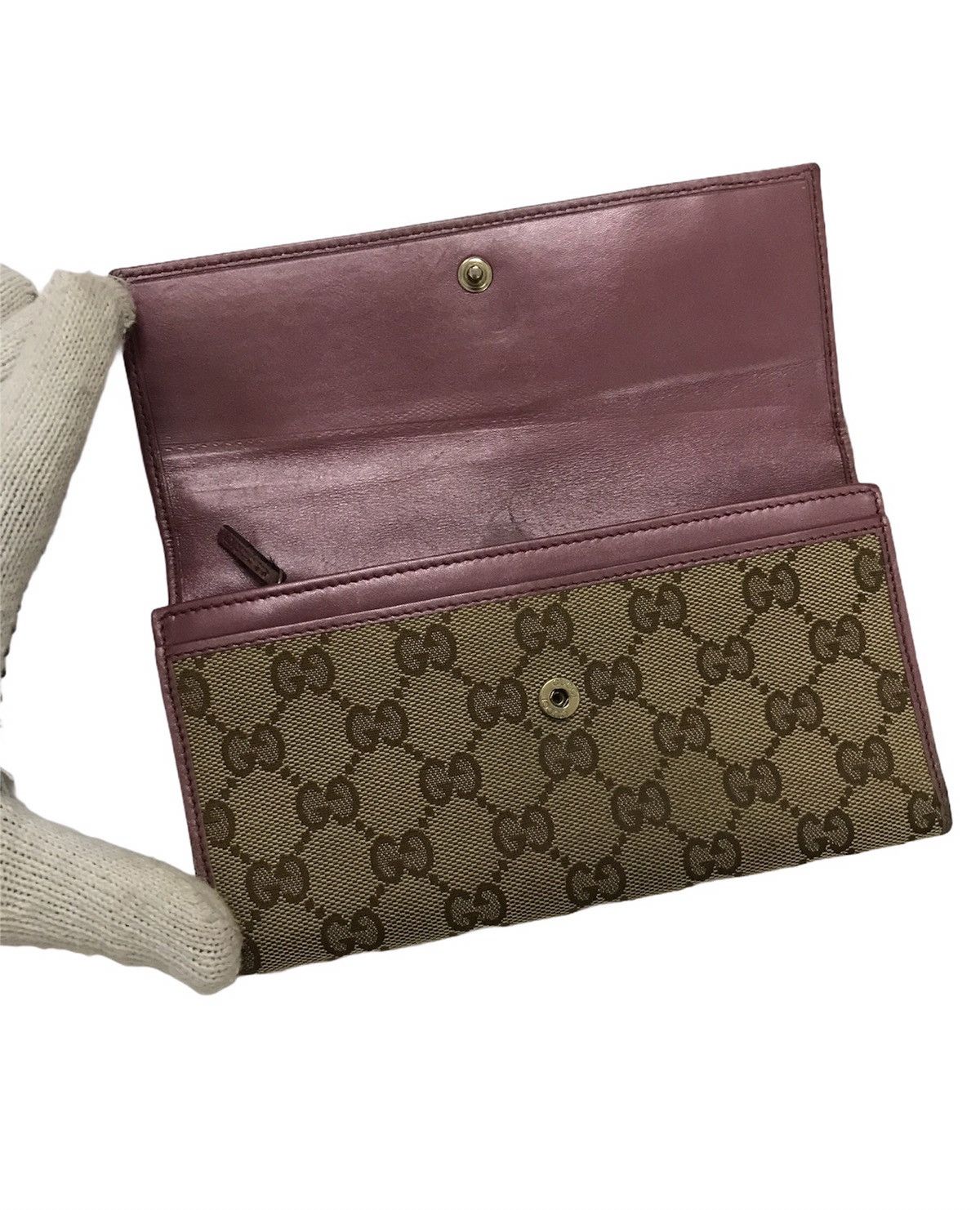 Vintage Authentic Vintage Gucci GG Monogram Long Wallet Size ONE SIZE - 6 Thumbnail