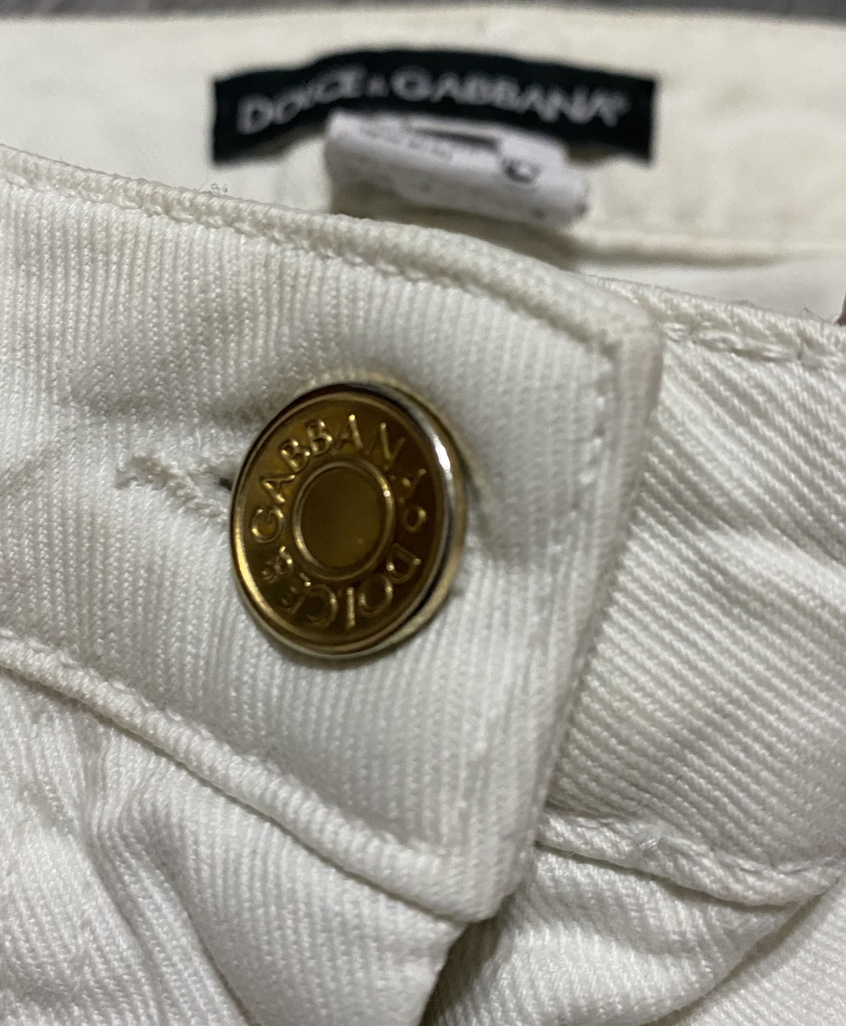 Dolce & Gabbana Women’s Dolce & Gabbana Destroyed Distressed White Jeans Size 25" / US 0 / IT 36 - 7 Thumbnail
