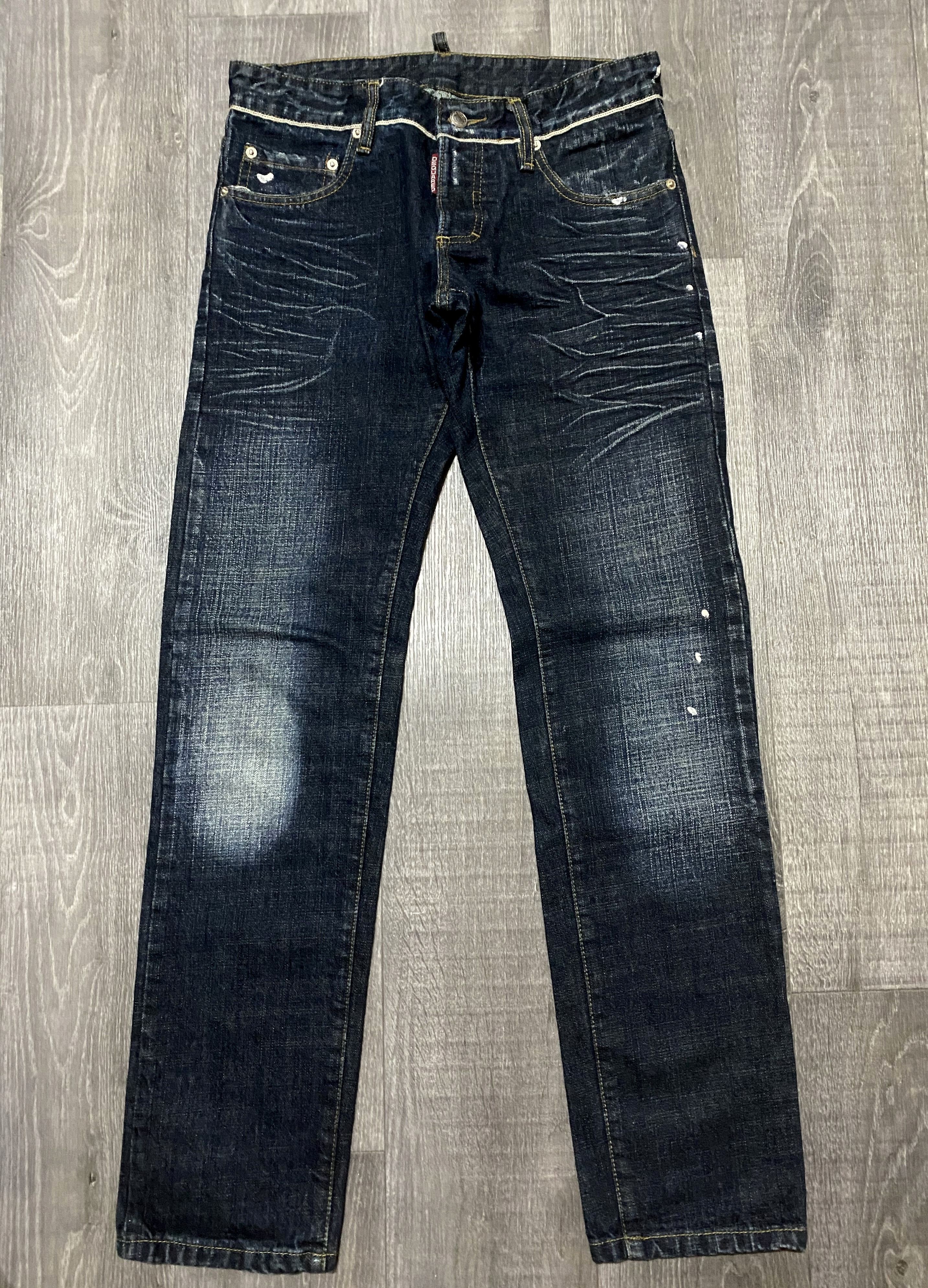 Dsquared2 Dsquared Paint Splatter Selvedge Washed Distress Denim Jeans Size 30" / US 8 / IT 44 - 2 Thumbnail