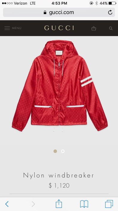 Red cheap gucci windbreaker