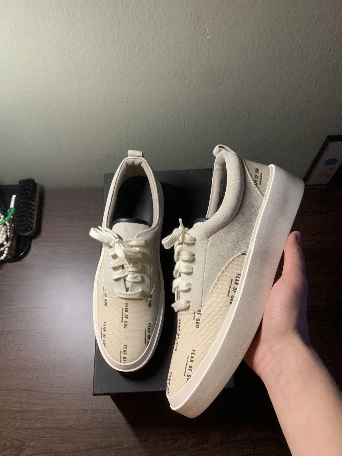 Fear of God Fear of God 101 Lace Up Sneaker Cream | Grailed