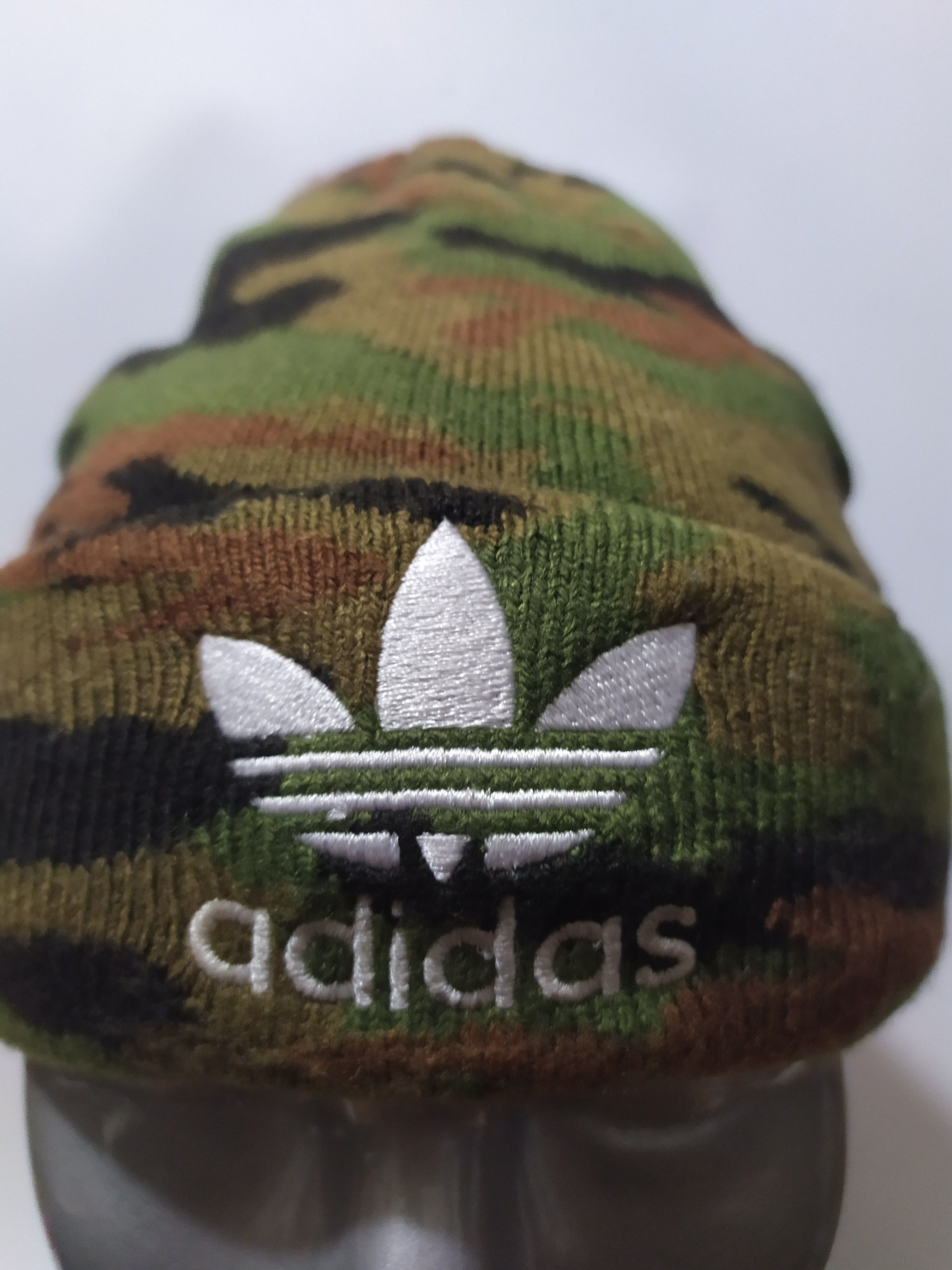 Adidas × Vintage Adidas Camo Beanie Big Embroidery Trefoil Logo Hats Size ONE SIZE - 2 Thumbnail