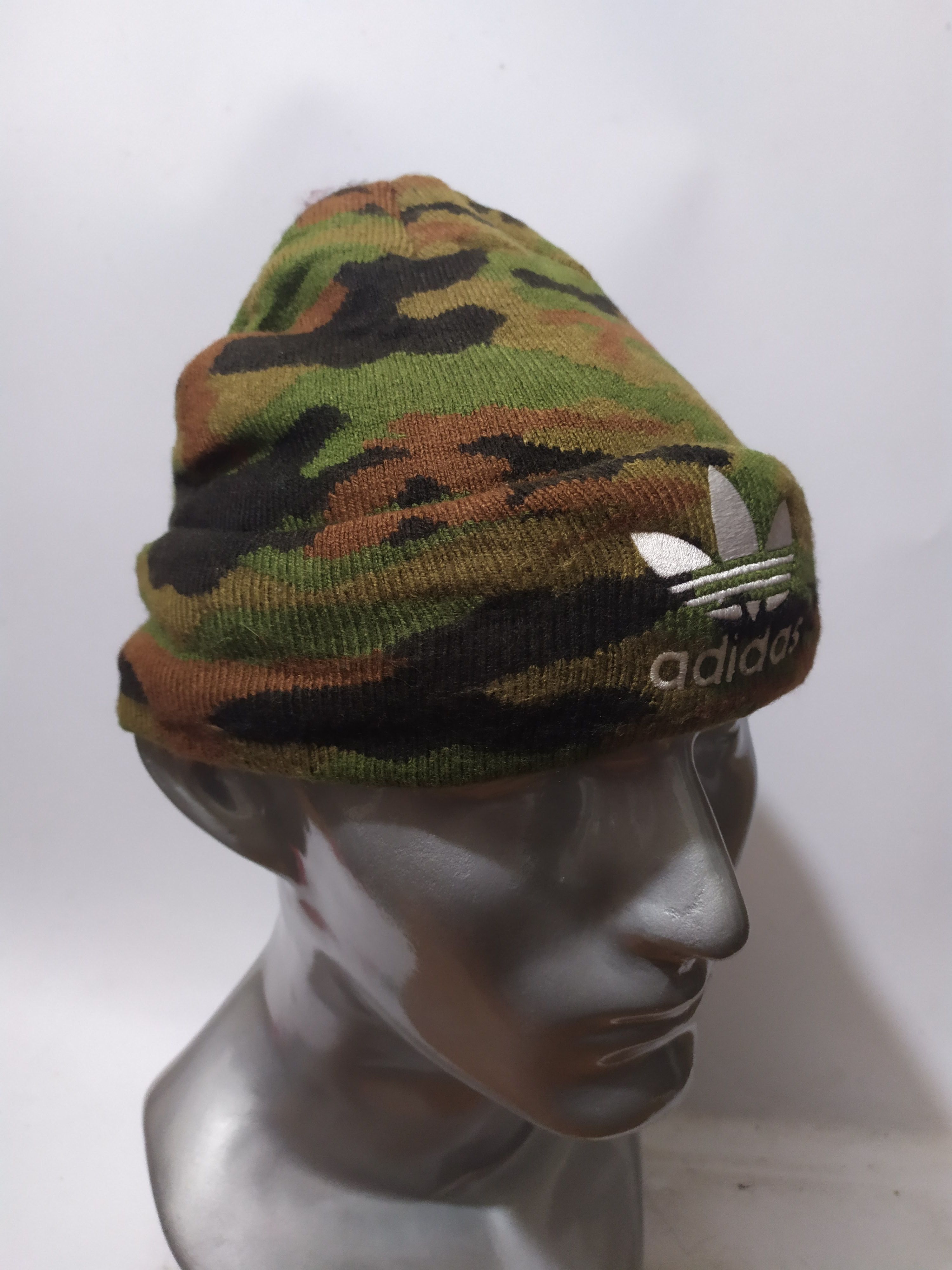 Adidas × Vintage Adidas Camo Beanie Big Embroidery Trefoil Logo Hats Size ONE SIZE - 6 Thumbnail