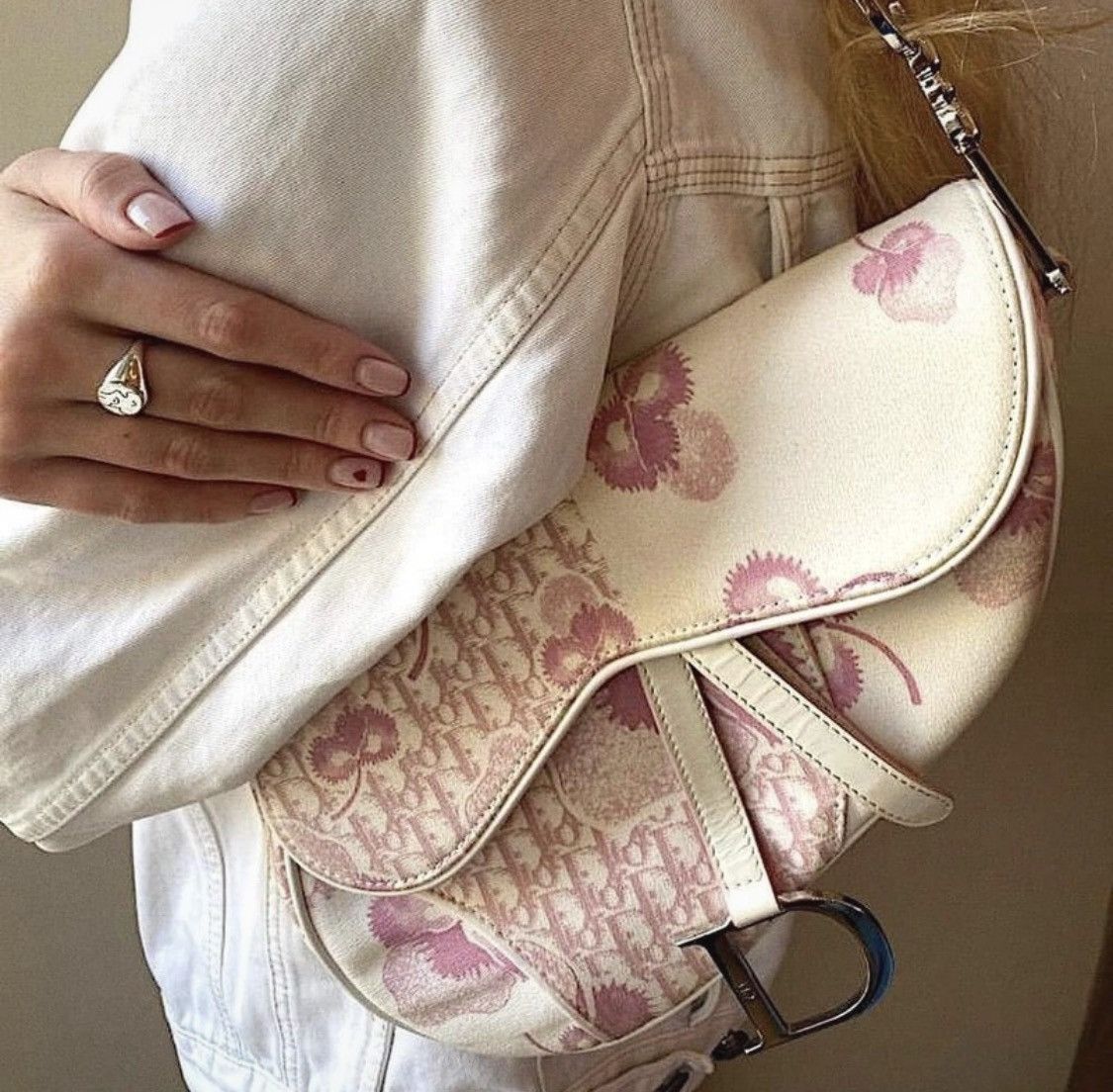 Other Christian DIOR Girly Saddle Pink Bag Trotter Vintage Size ONE SIZE - 4 Thumbnail