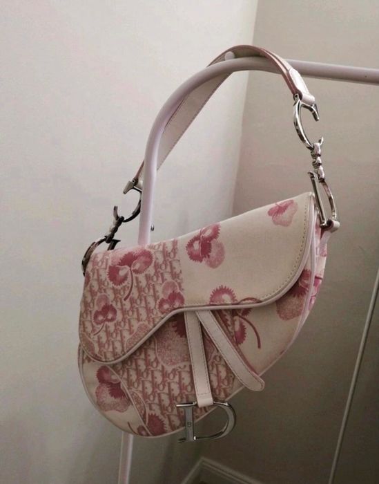 Christian Dior SADDLE bag Pink Cloth ref.104321 - Joli Closet