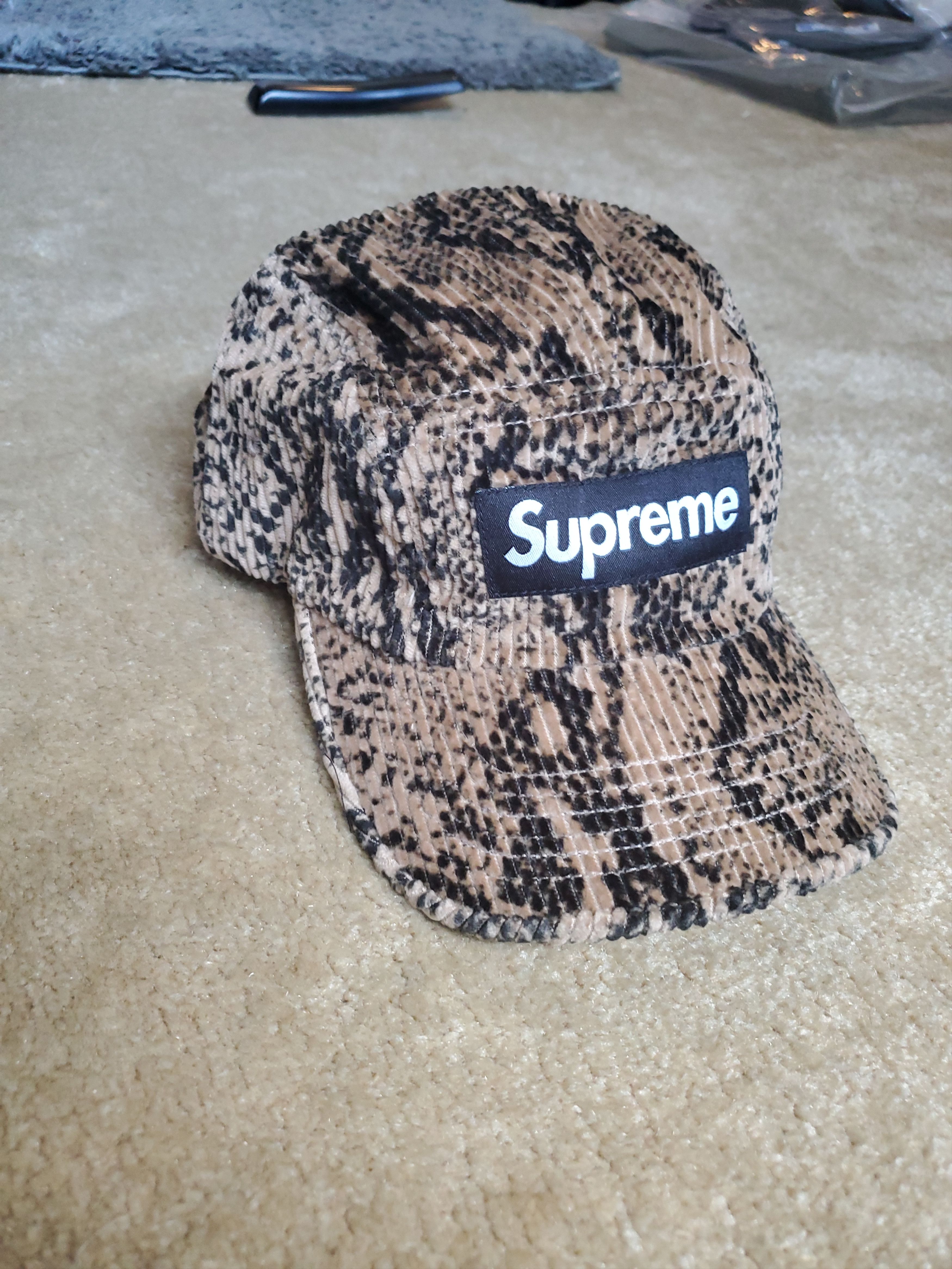 Supreme Supreme Snakeskin Corduroy Camp Cap | Grailed