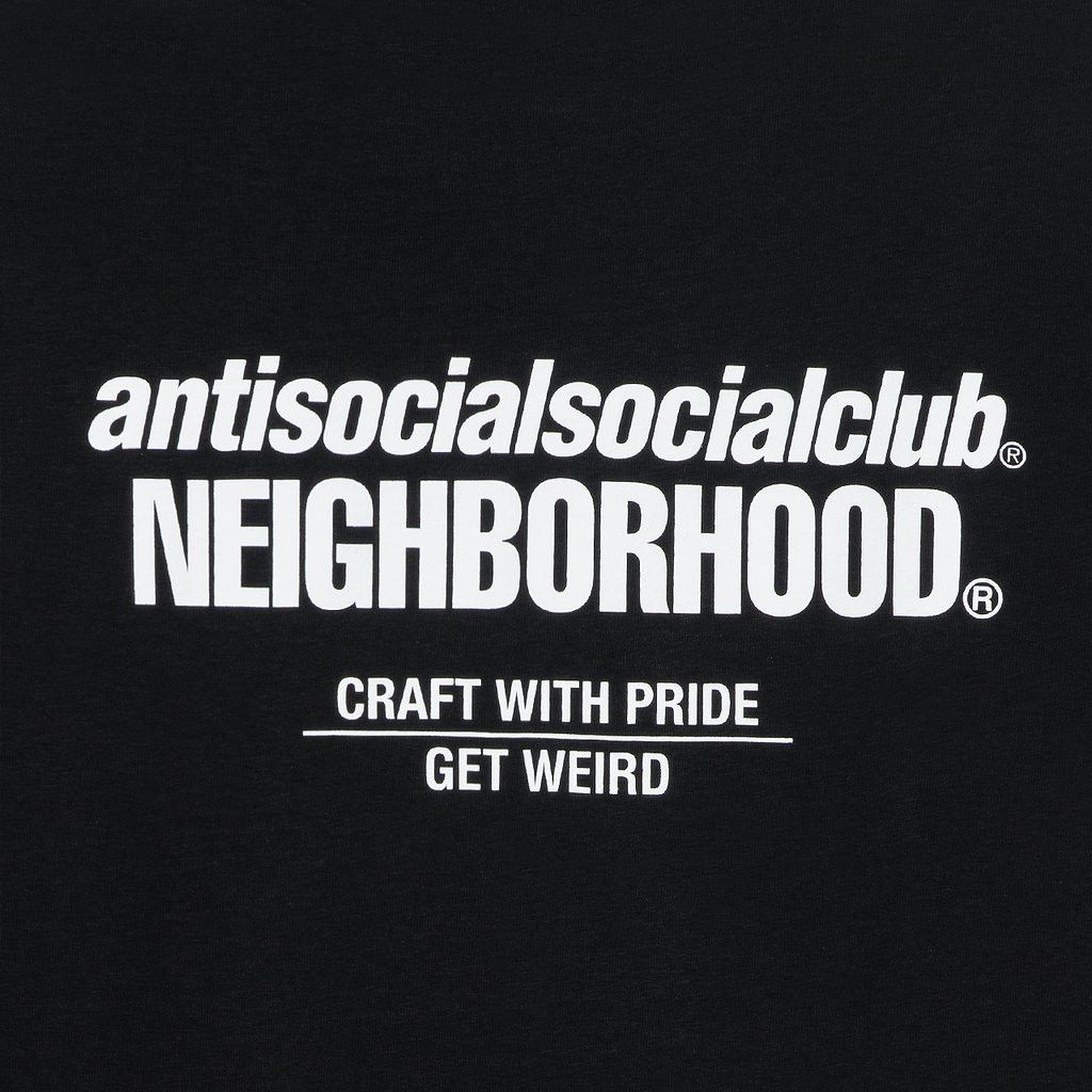 Anti Social Social Club × Neighborhood DS ASSC x NBHD Cambered Black Tee Bape Kith kaws FTP CDG FOG Size US XL / EU 56 / 4 - 3 Thumbnail