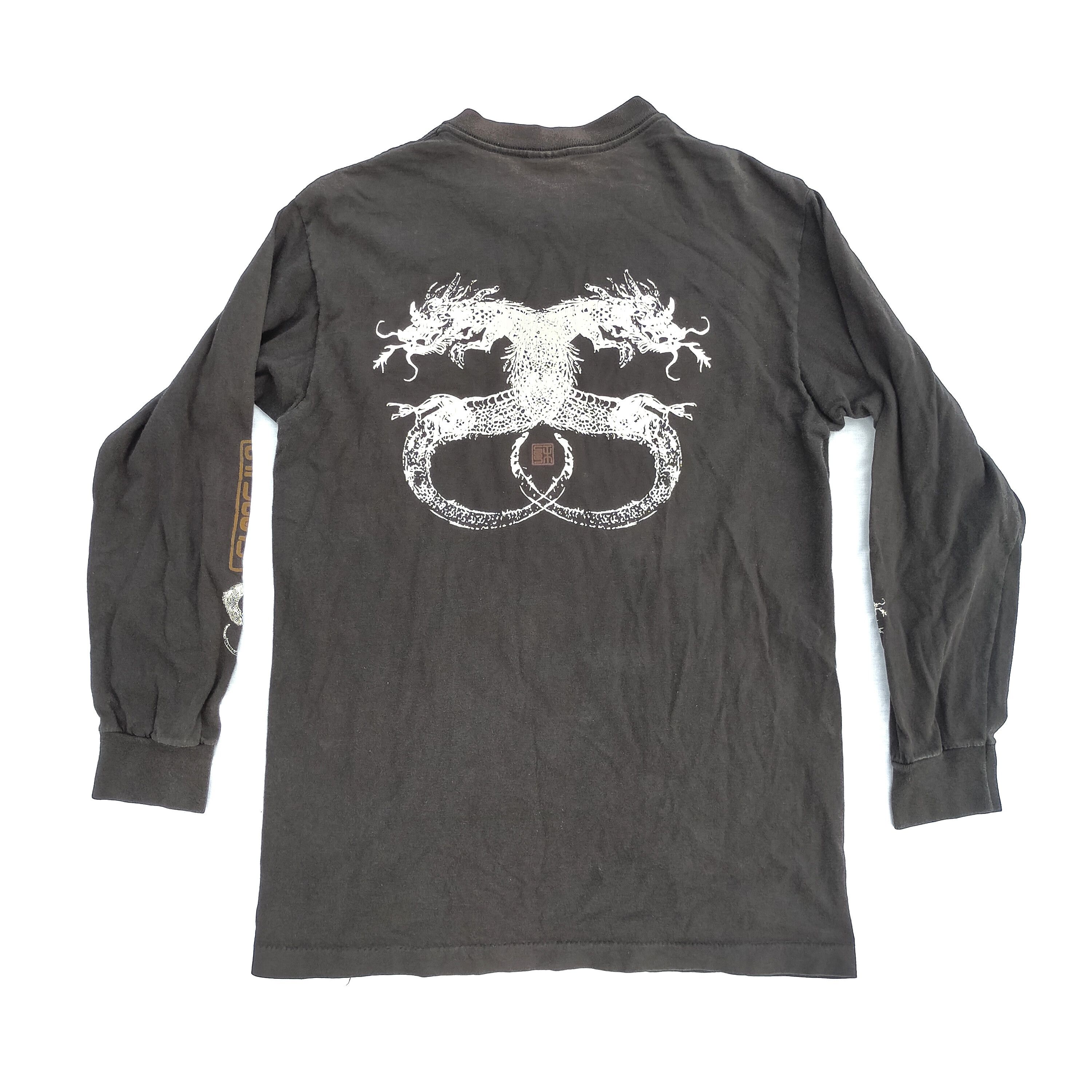 Stussy × Vintage Vintage 90s Stussy double dragon longsleeve