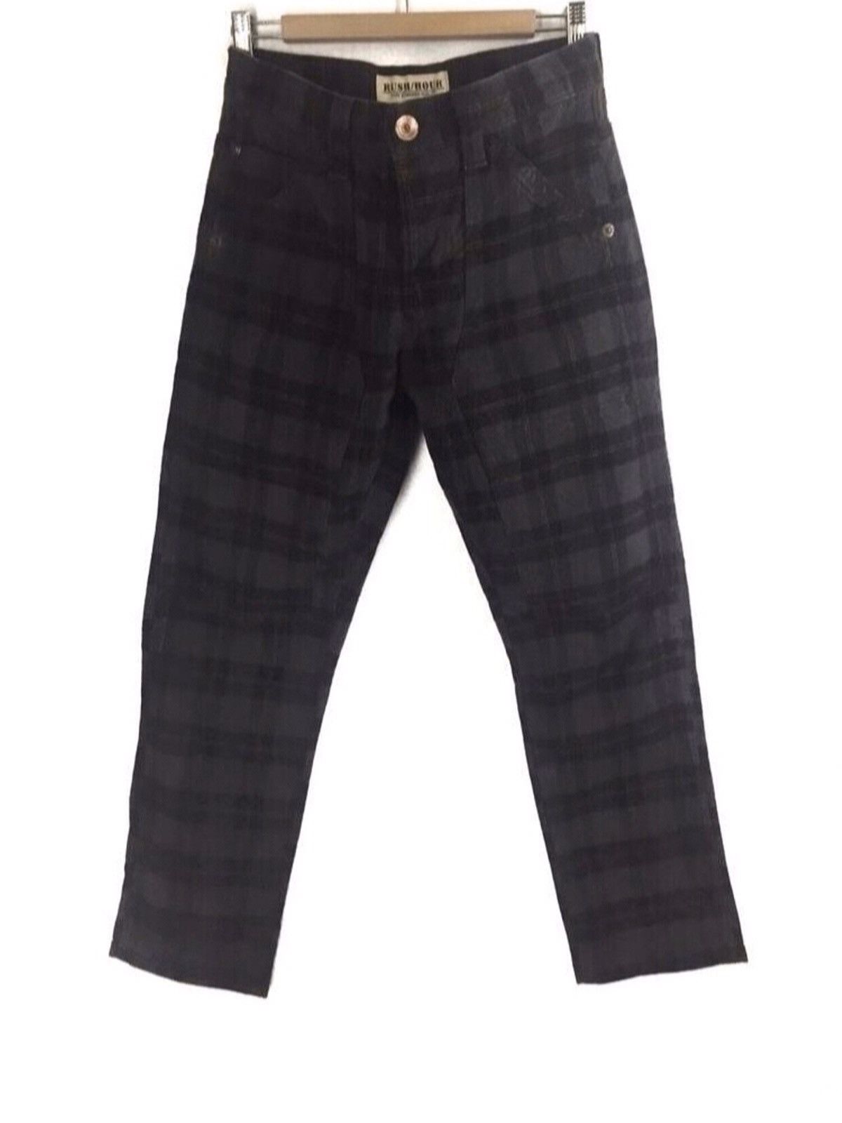 Japanese Brand Japanese Rush Hour Double Knee Check / Tartan Slim Fit Pant Size US 32 / EU 48 - 2 Thumbnail