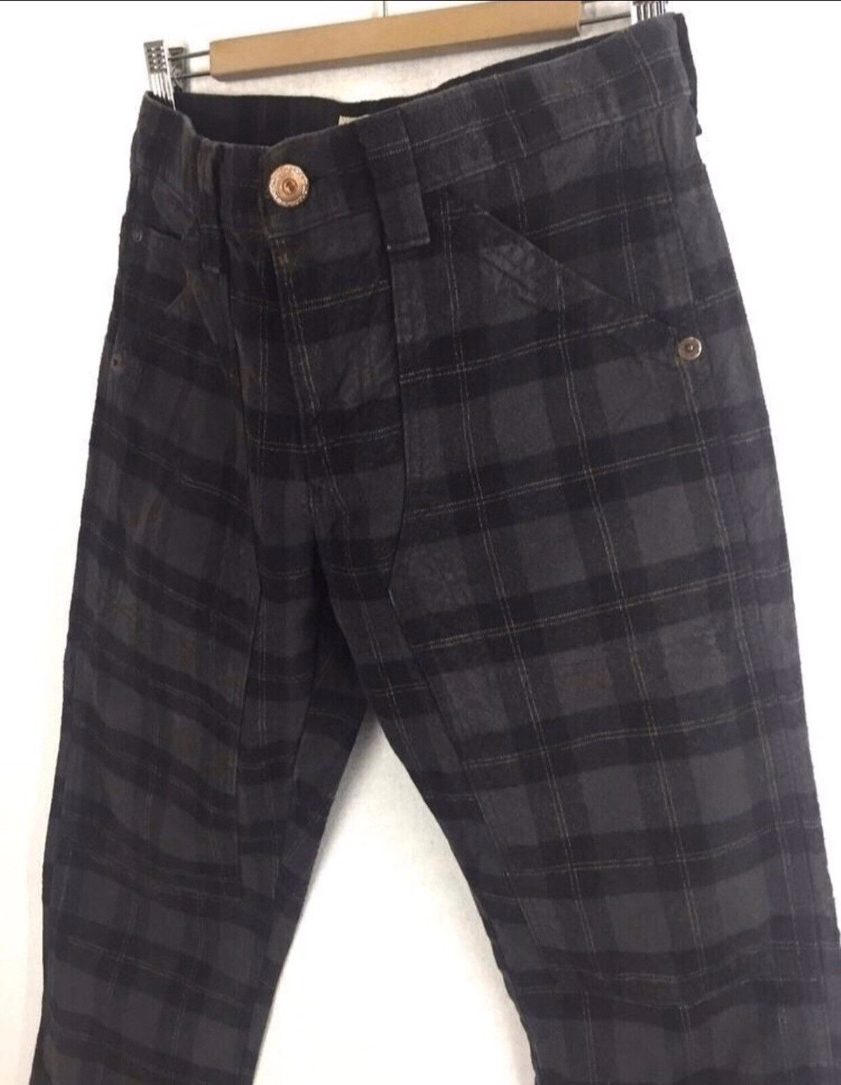 Japanese Brand Japanese Rush Hour Double Knee Check / Tartan Slim Fit Pant Size US 32 / EU 48 - 1 Thumbnail