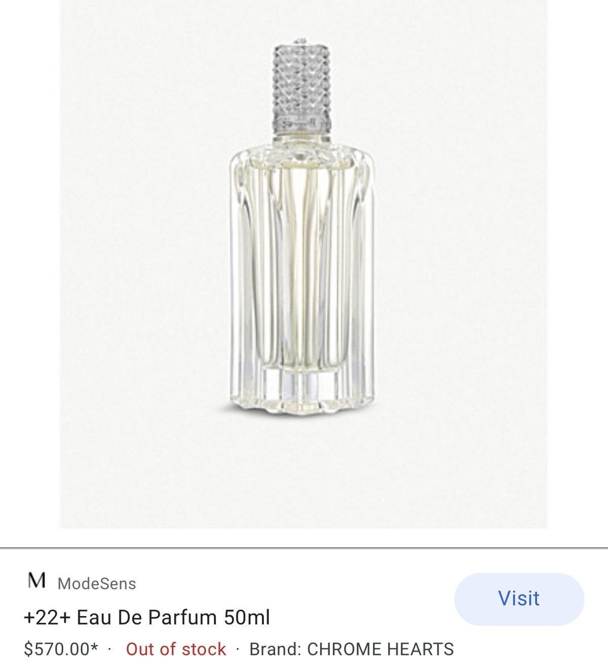 Chrome Hearts SOLDOUT +22+ Perfume Cologne Scent 1.7oz 50ML