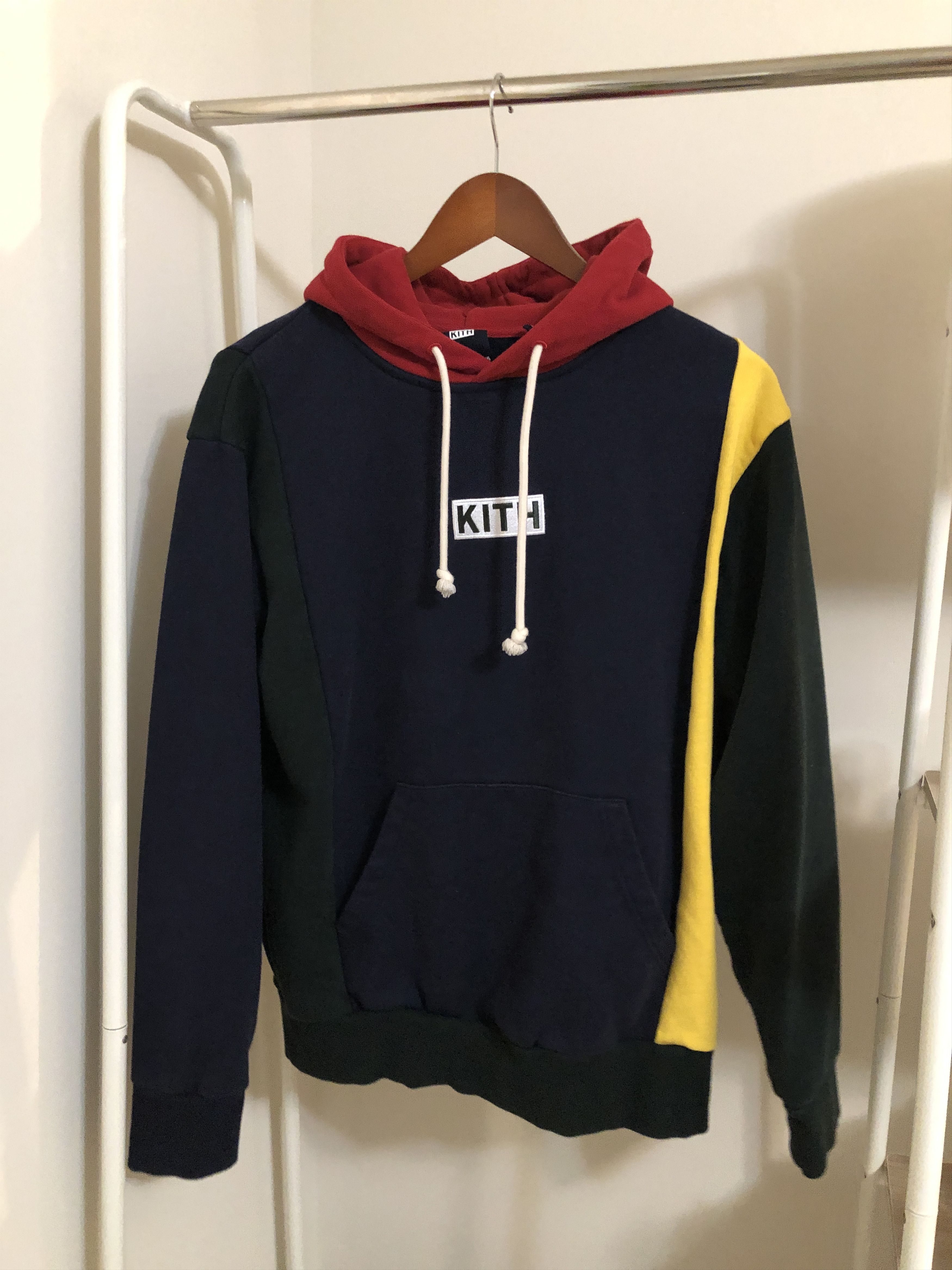 Highsnobiety × Kith Colorblocked Rugby Hoodie | Grailed
