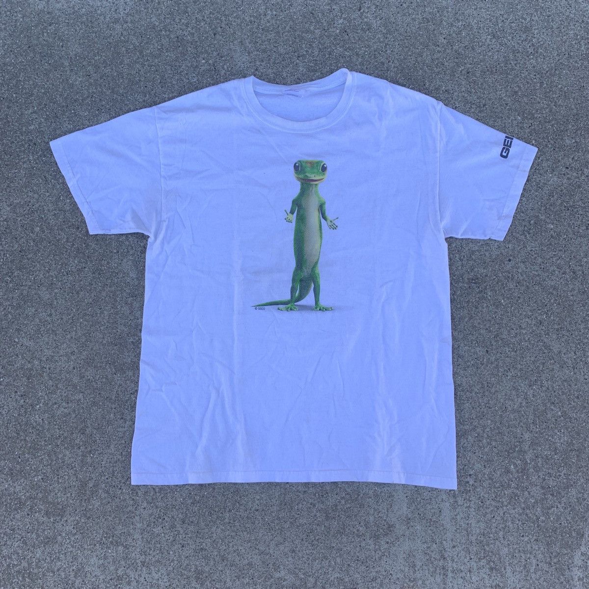 Vintage RARE Vintage Y2K 90s big logo geico gecko promo t shirt