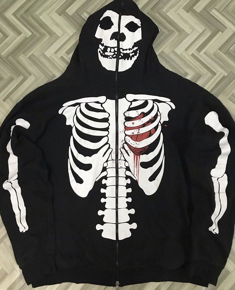 Misfits LAST DROP!! Misfits Skeletons Full Zipper Punk Hoodie | Grailed