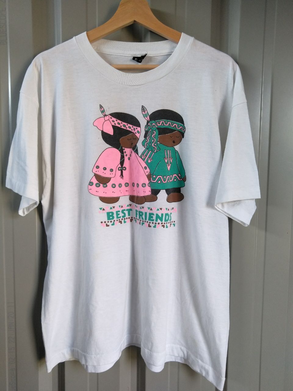 Vintage 90s BEST FRIENDS SOUVENIR ALL SINGLE STITCHED SHIRTS Size US XL / EU 56 / 4 - 1 Thumbnail