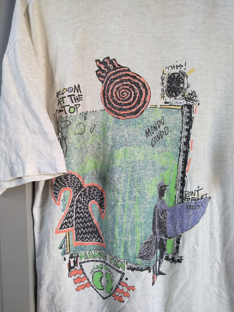 Hang Ten 💥90s HANG TEN Hawaiian Distressed Destroyed SURF TEE Size US L / EU 52-54 / 3 - 2 Thumbnail
