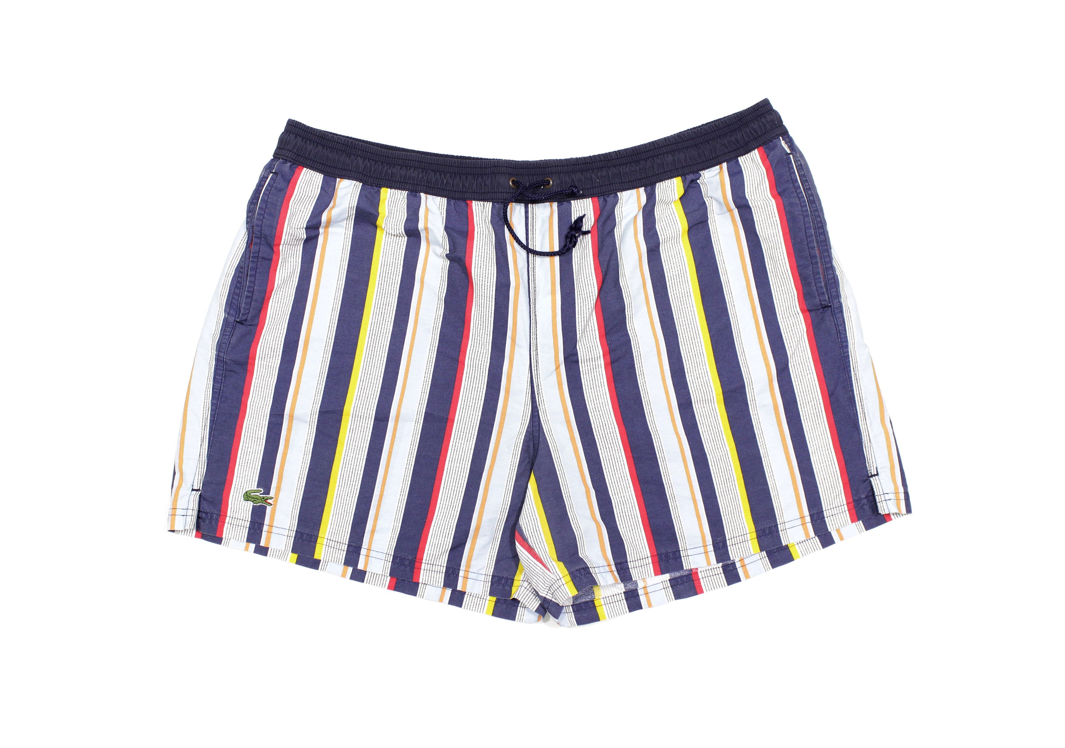Lacoste 90S Logo Striped Shorts Vintage Size US 34 / EU 50 - 1 Thumbnail