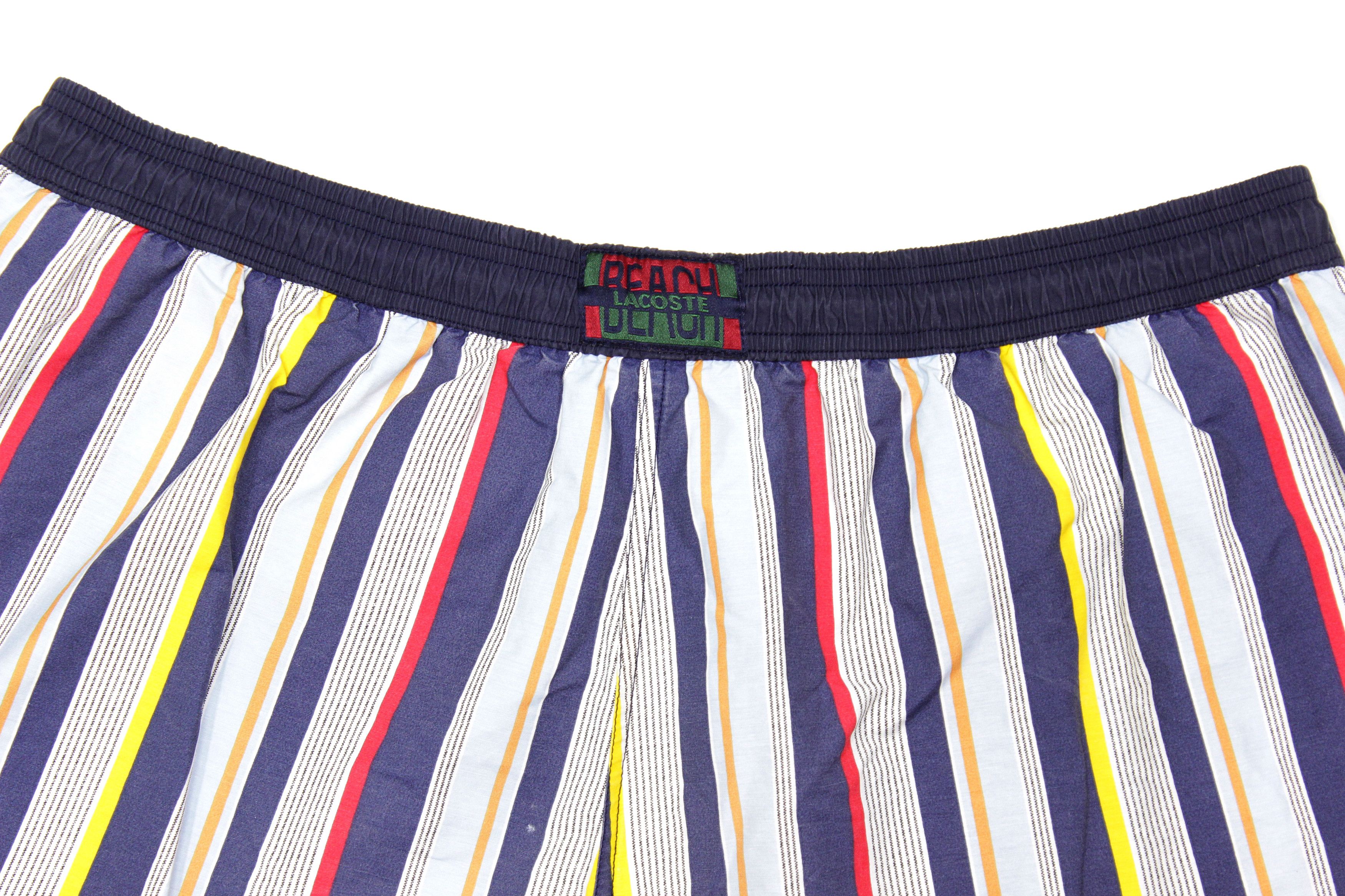 Lacoste 90S Logo Striped Shorts Vintage Size US 34 / EU 50 - 4 Thumbnail