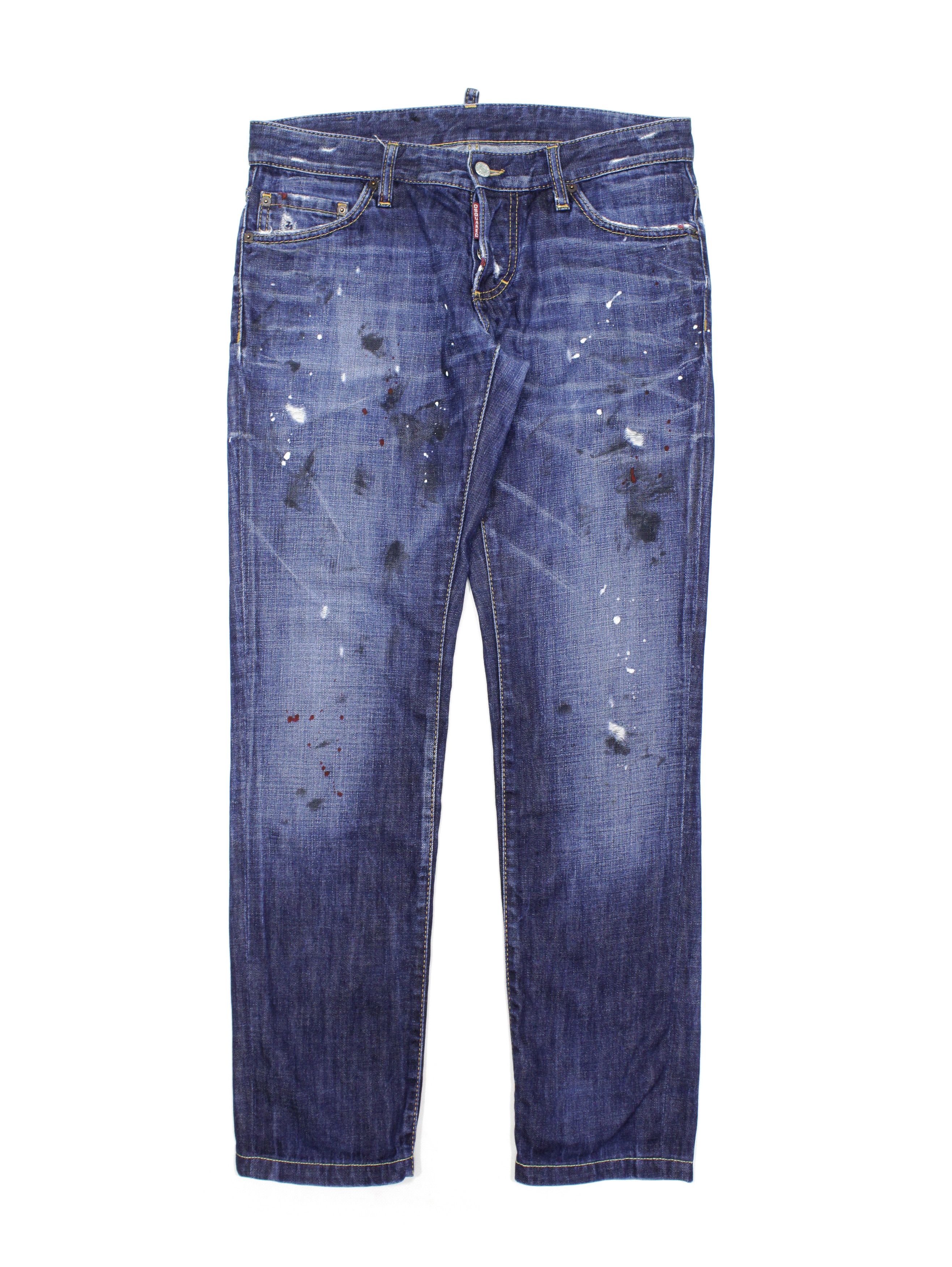 Dsquared2 Dean Dan Logos Paint Distressed Jeans Size US 30 / EU 46 - 1 Thumbnail
