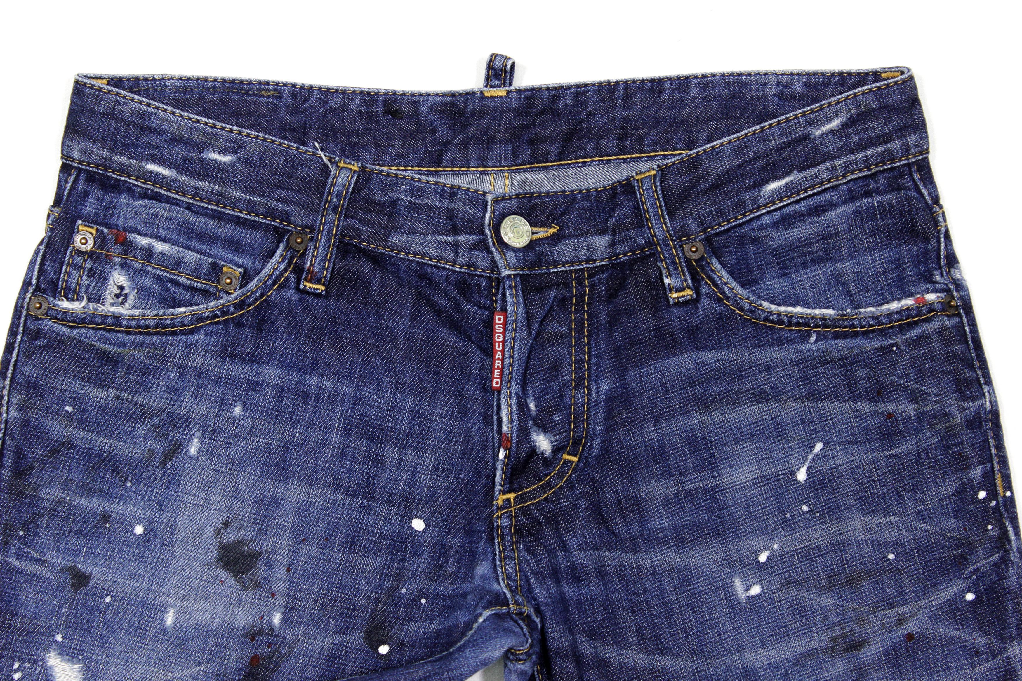 Dsquared2 Dean Dan Logos Paint Distressed Jeans Size US 30 / EU 46 - 3 Thumbnail
