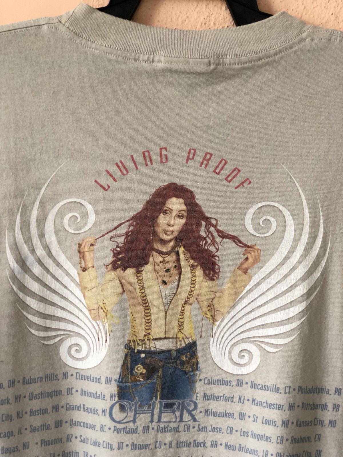 Vintage Vintage 00s CHER Living Proof Tour Promo Tee Size US L / EU 52-54 / 3 - 7 Thumbnail