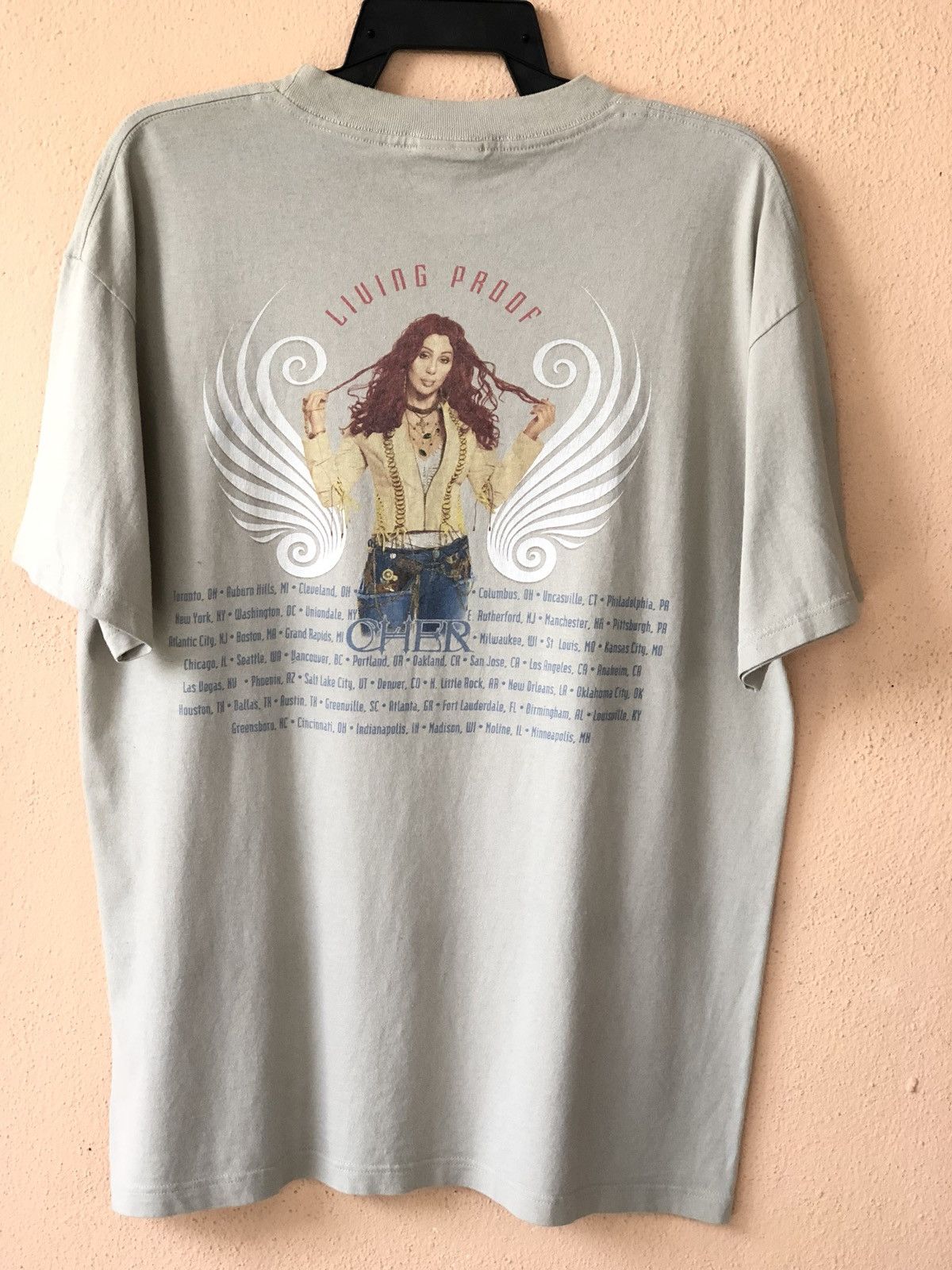 Vintage Vintage 00s CHER Living Proof Tour Promo Tee Size US L / EU 52-54 / 3 - 6 Thumbnail