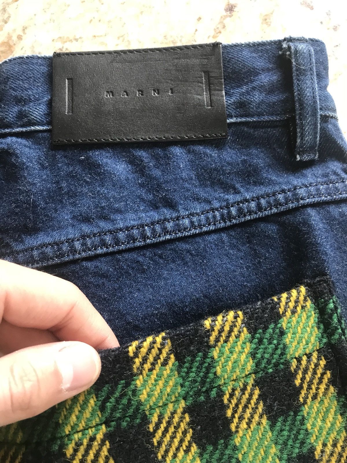 Marni Wool Plaid Contrast Back Pocket Denim Size US 32 / EU 48 - 6 Thumbnail
