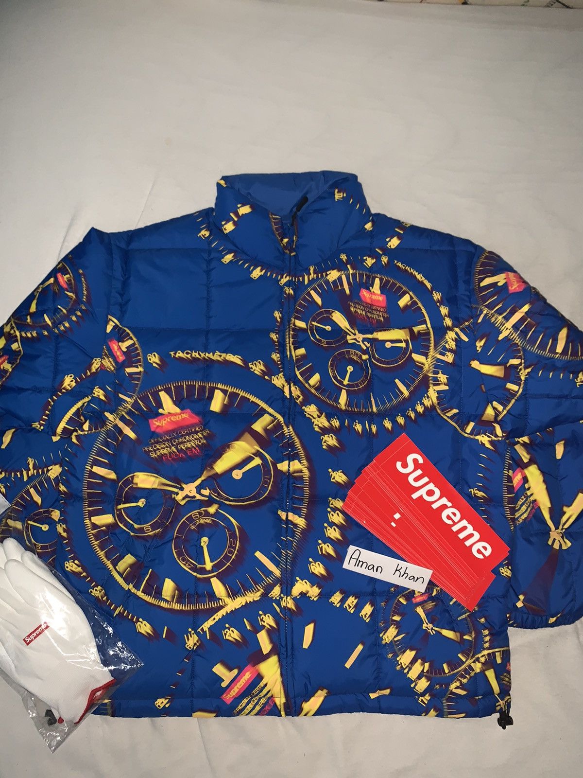 Supreme Watches Reversible Puffy Jacket Royal - Medium