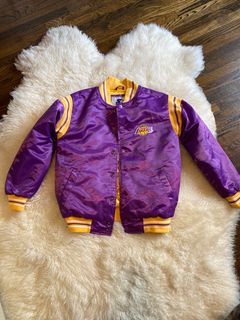Vintage 80s LOS ANGELES LAKERS NBA Starter Purple Nylon Jacket L