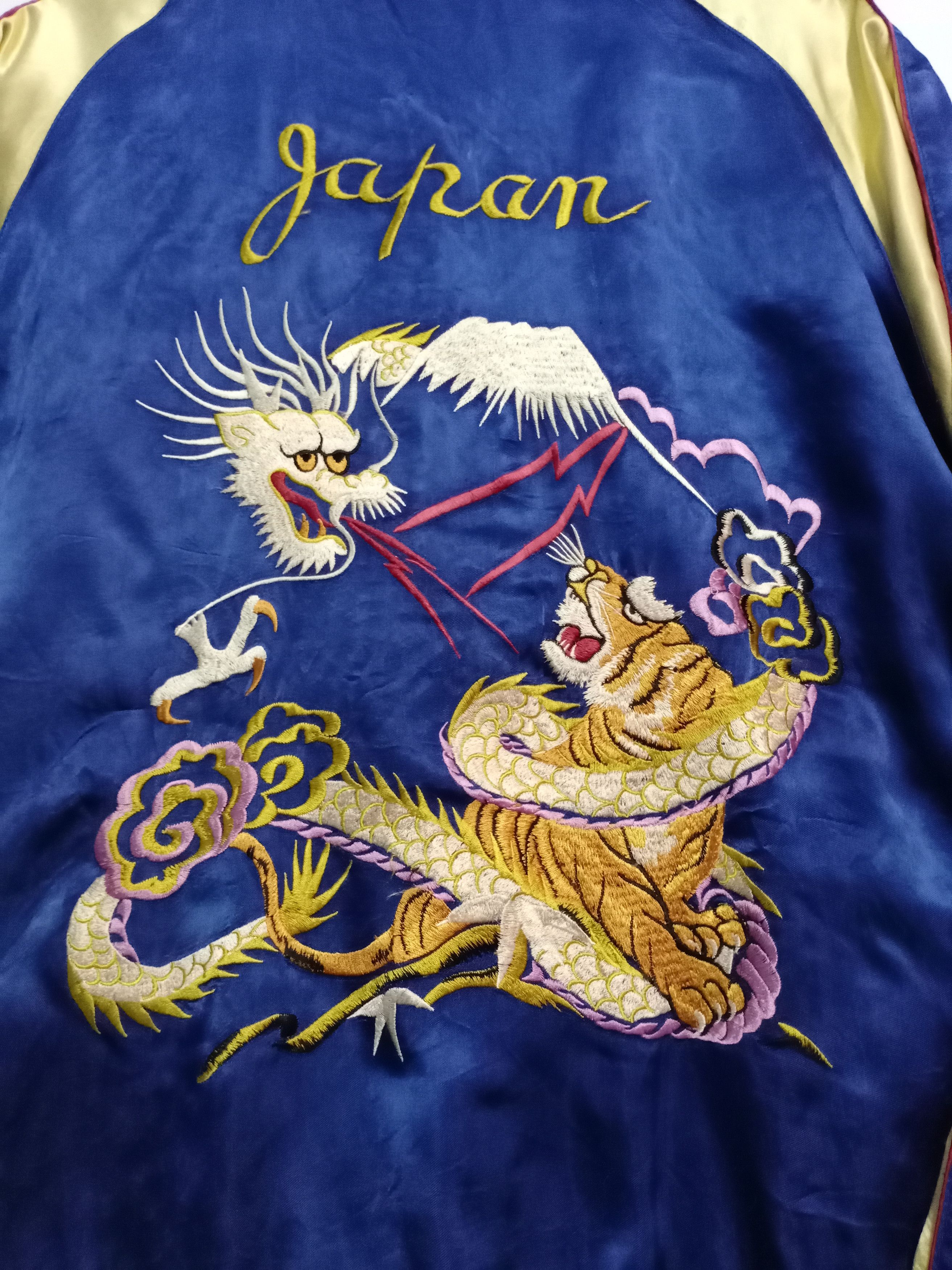 Japanese Brand Vtg Japanese Sukajan Rayon Embroidered Tiger Logo Jacket Size US XL / EU 56 / 4 - 15 Thumbnail