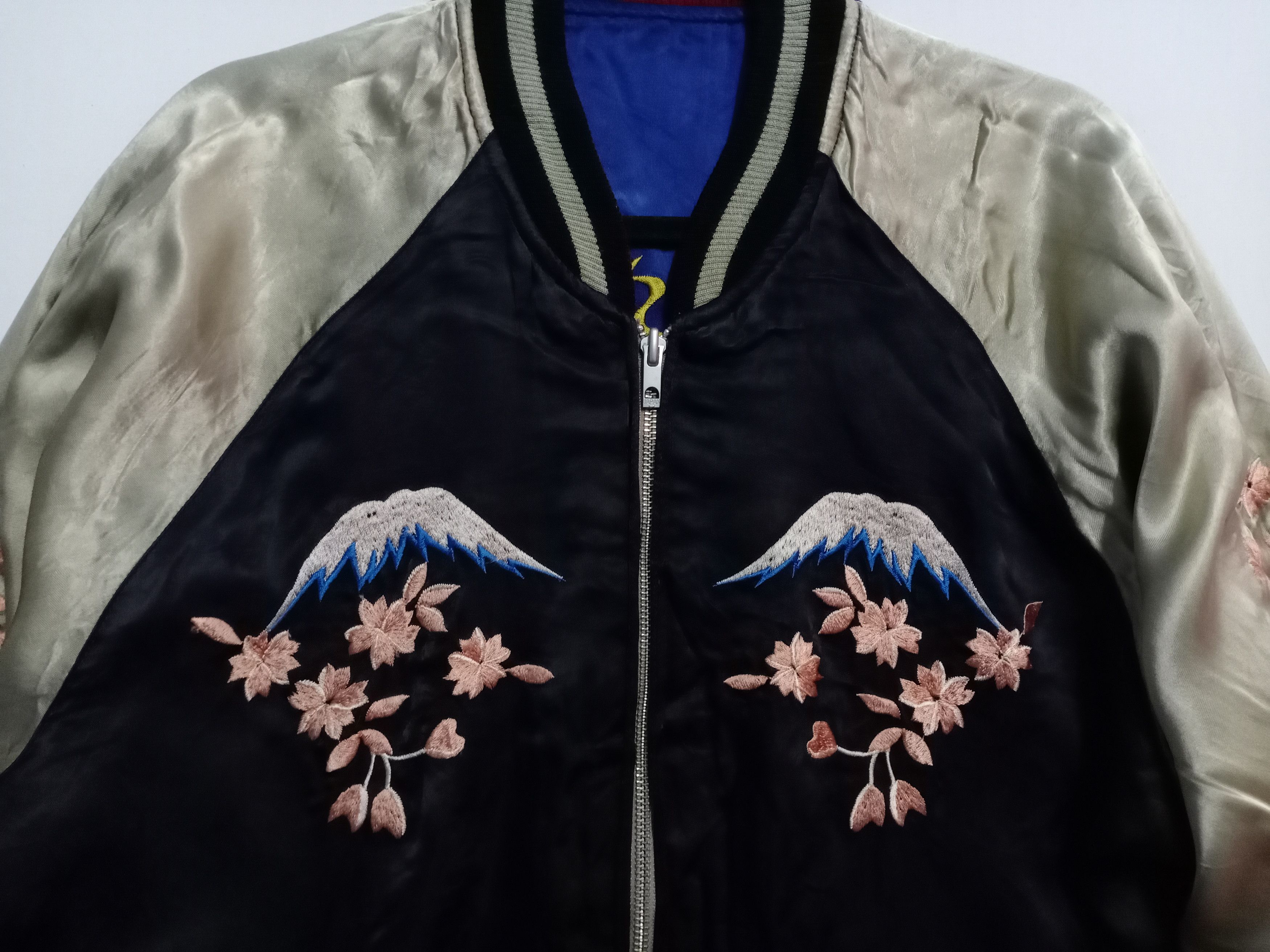 Japanese Brand Vtg Japanese Sukajan Rayon Embroidered Tiger Logo Jacket Size US XL / EU 56 / 4 - 12 Thumbnail