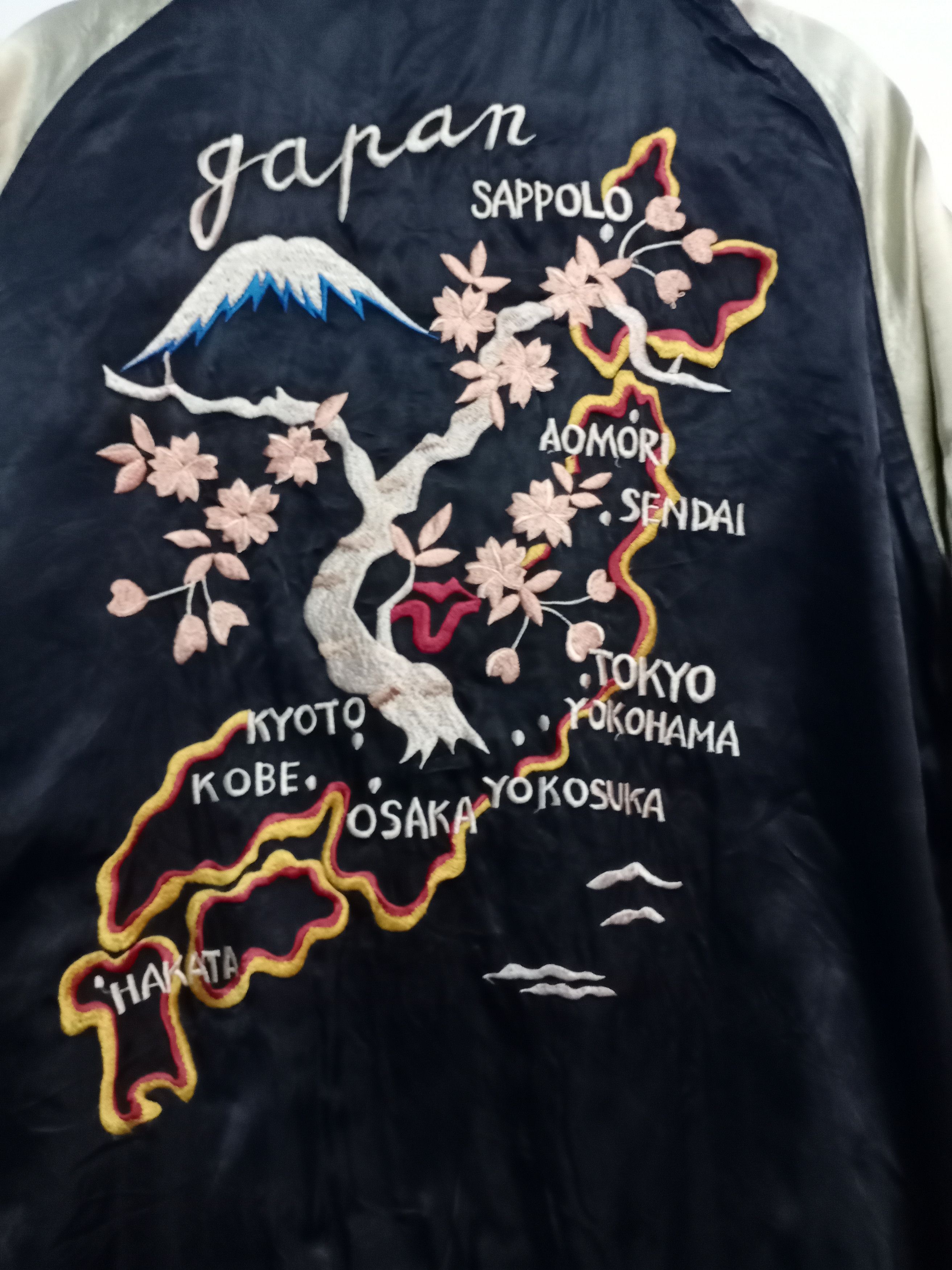 Japanese Brand Vtg Japanese Sukajan Rayon Embroidered Tiger Logo Jacket Size US XL / EU 56 / 4 - 8 Thumbnail