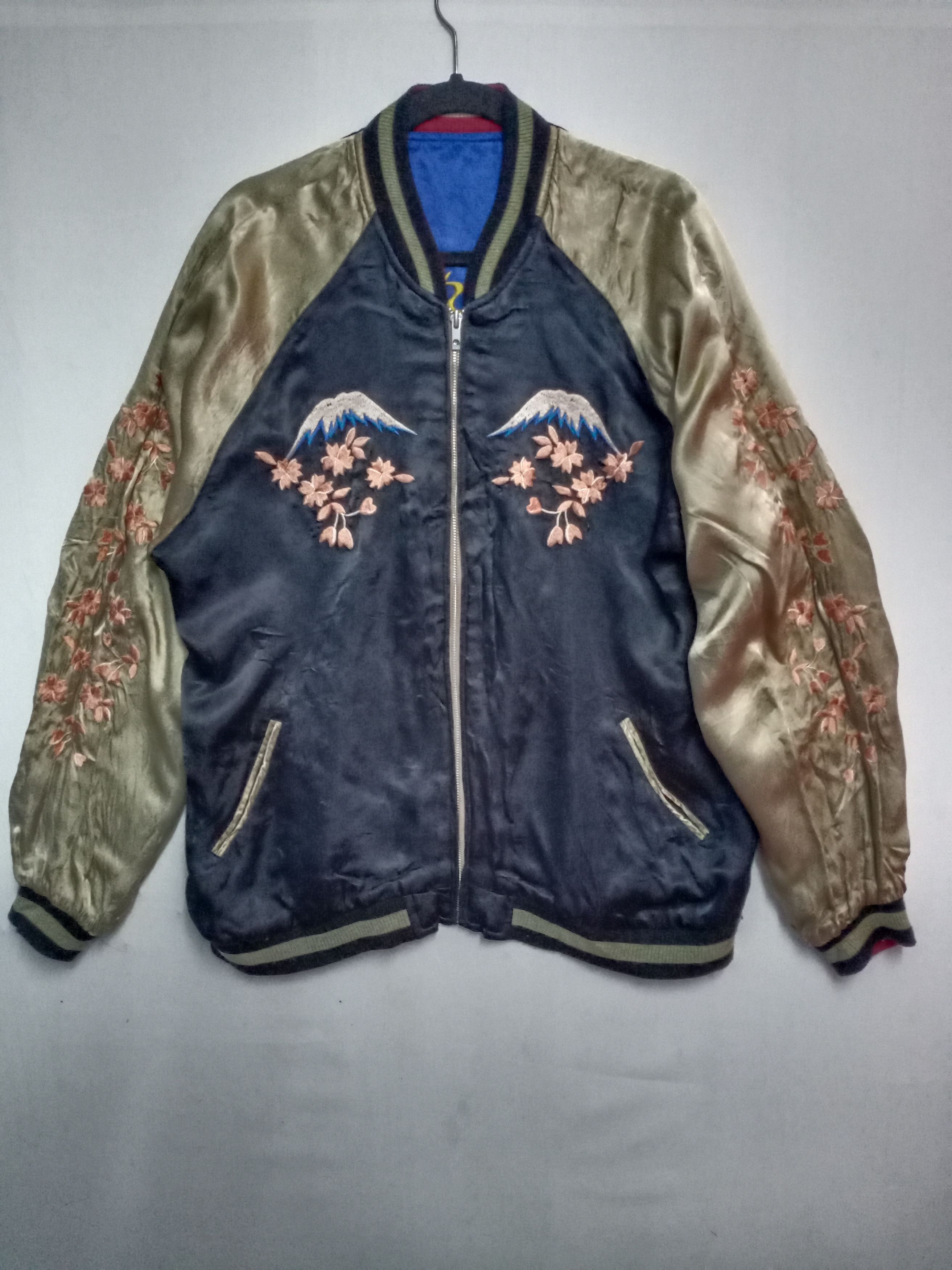 Japanese Brand Vtg Japanese Sukajan Rayon Embroidered Tiger Logo Jacket Size US XL / EU 56 / 4 - 14 Thumbnail