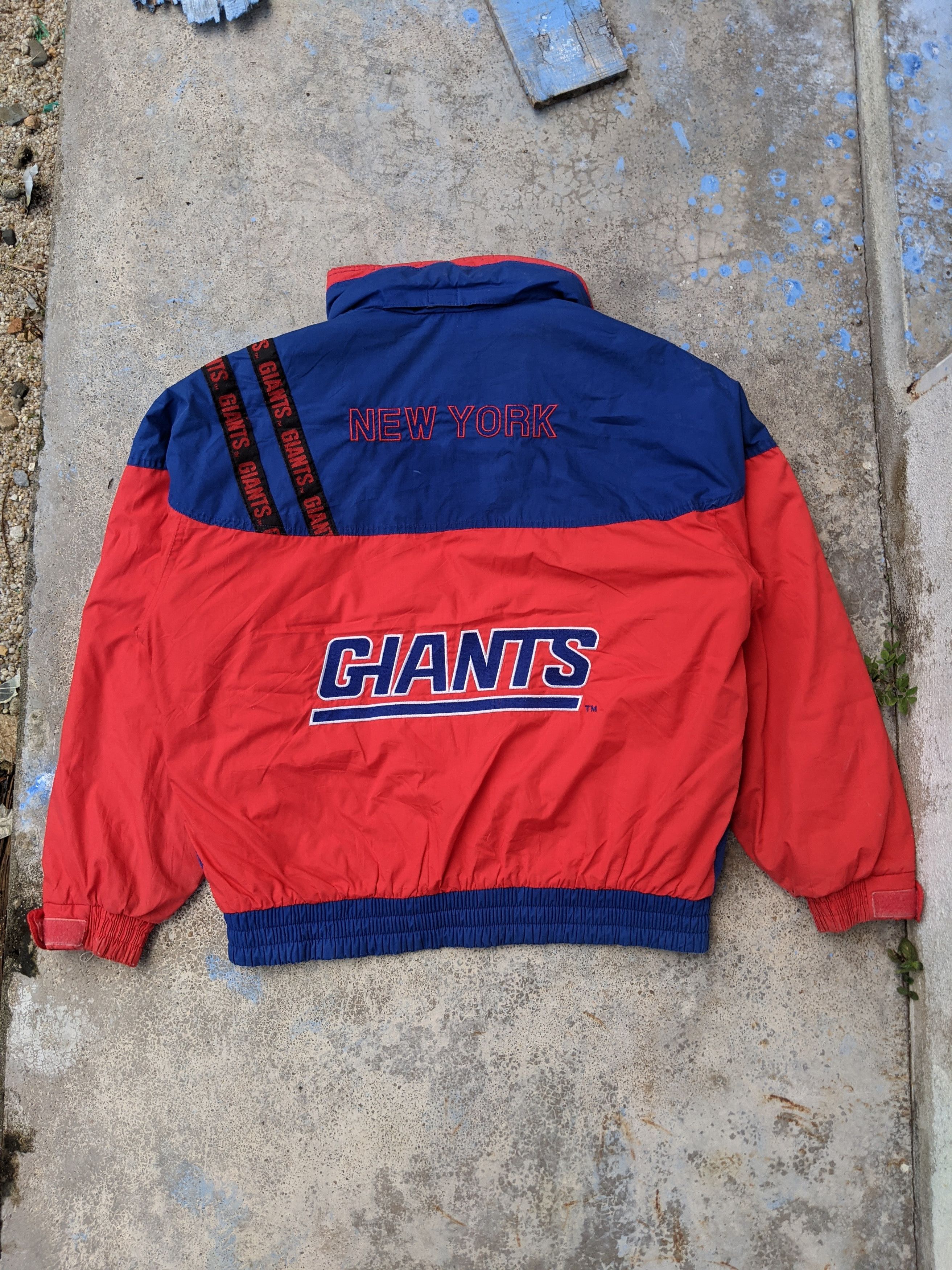 image of Giants By Nfl Coach Jacket in Blue Red, Men's (Size Large)