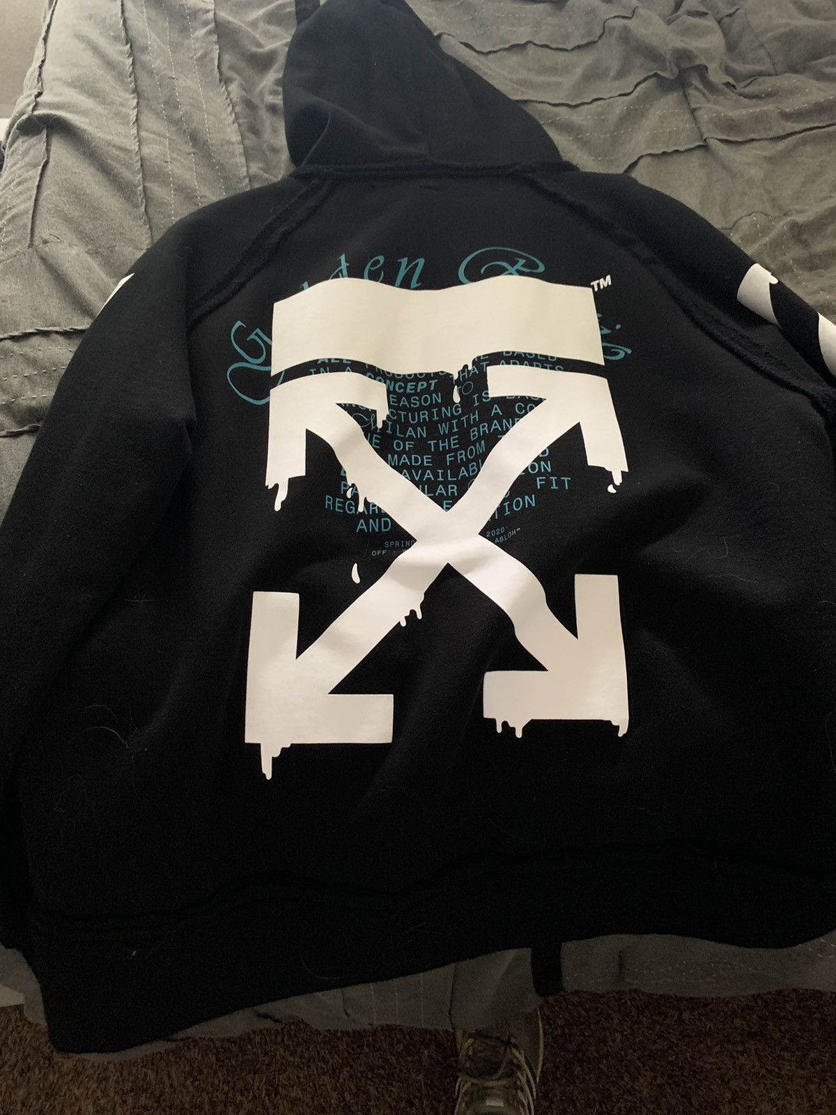 Off-White Off-White Black Dripping Arrows Incompiuto Hoodie L 