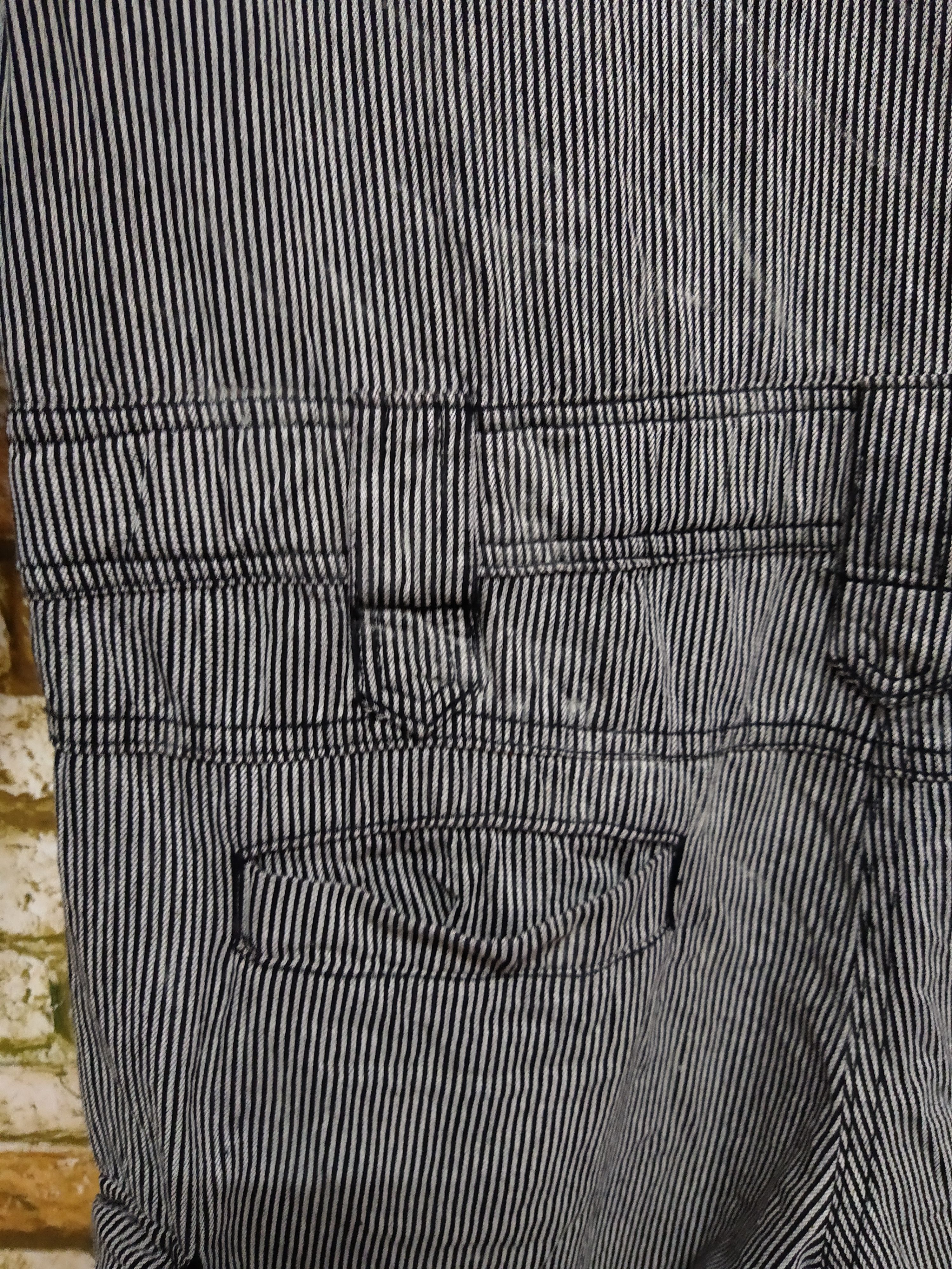 Designer × Japanese Brand VENCE EXCHANGE HICKORY SKULL COVERALLS 3Q BOTTOM (B612) Size US 38 / EU 54 - 2 Thumbnail