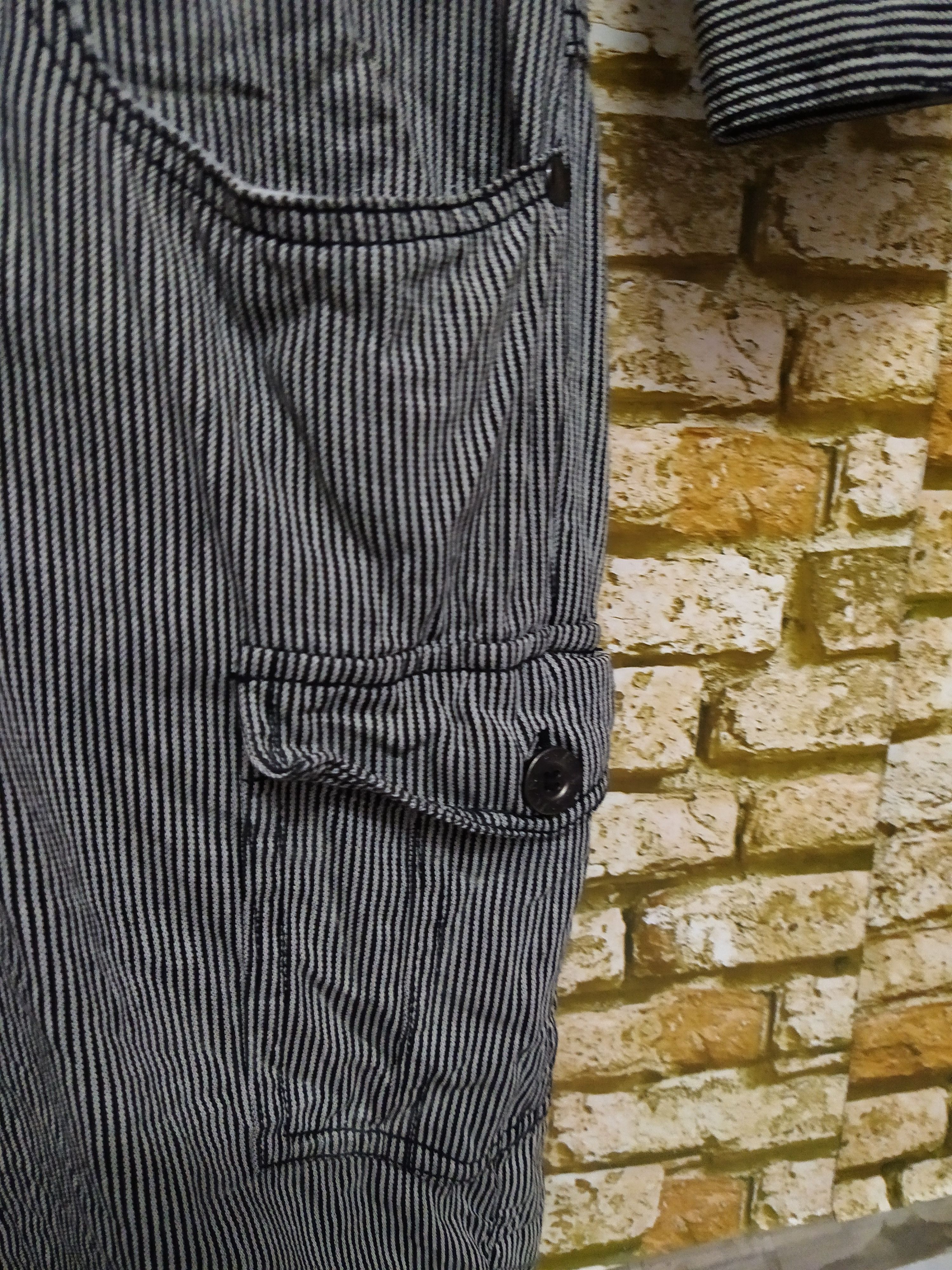Designer × Japanese Brand VENCE EXCHANGE HICKORY SKULL COVERALLS 3Q BOTTOM (B612) Size US 38 / EU 54 - 7 Thumbnail