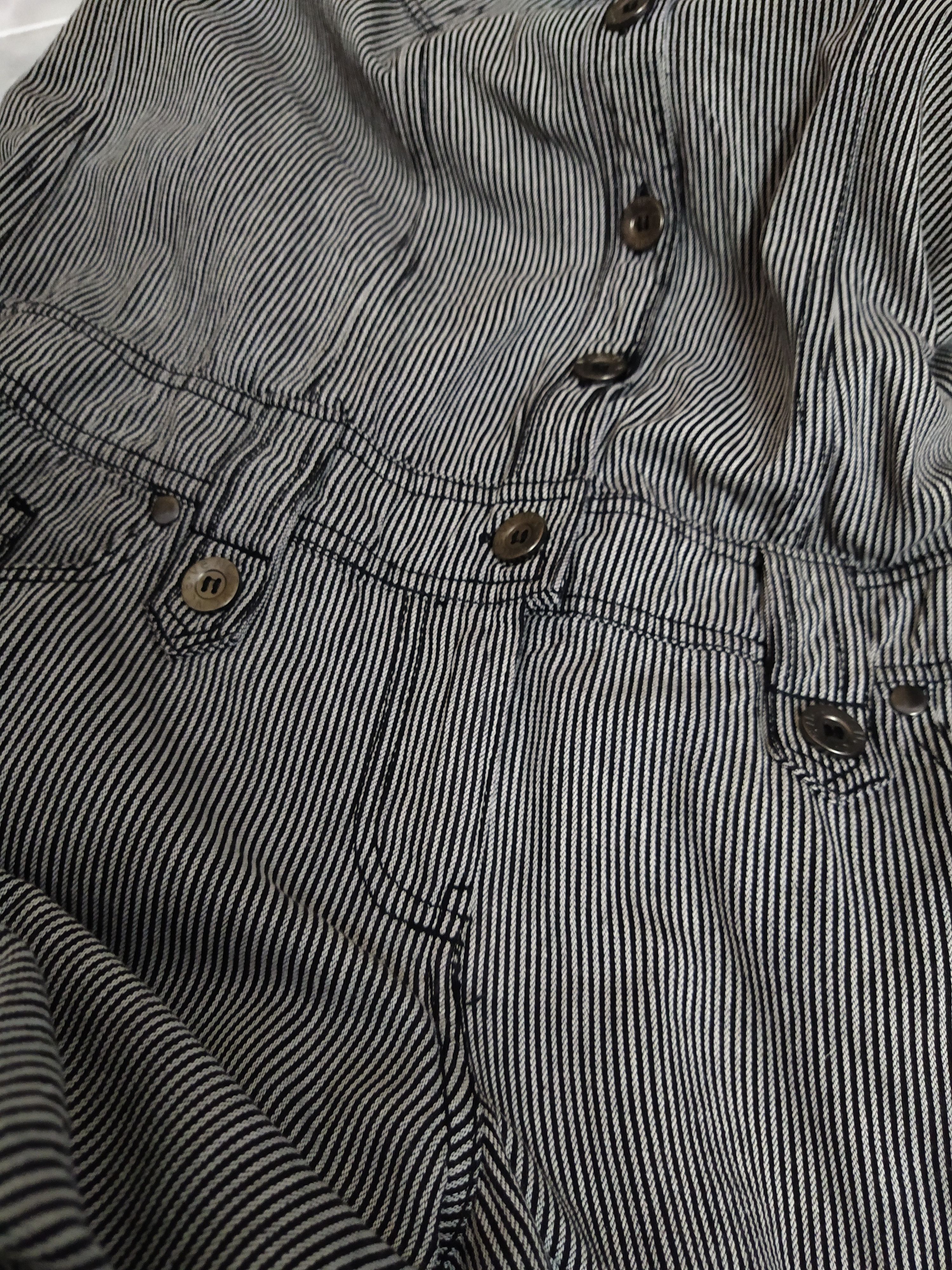 Designer × Japanese Brand VENCE EXCHANGE HICKORY SKULL COVERALLS 3Q BOTTOM (B612) Size US 38 / EU 54 - 16 Thumbnail