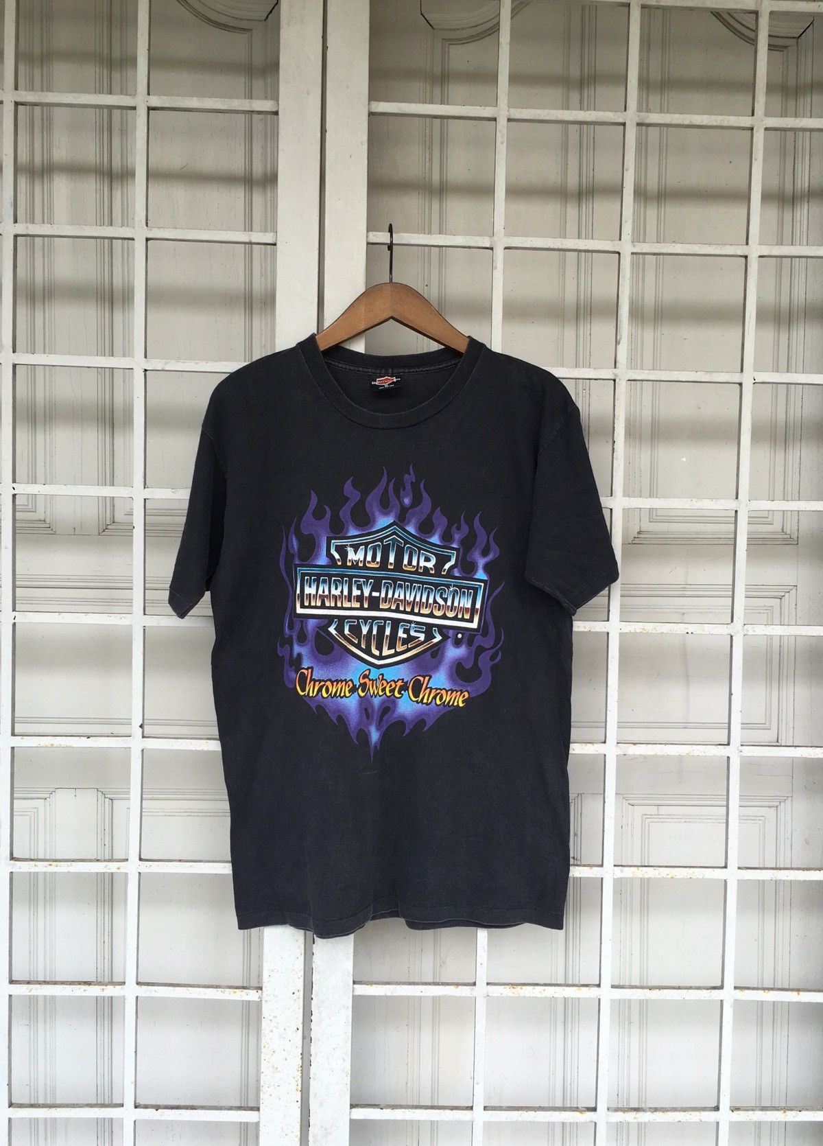 Vintage 1993s HARLEY DAVIDSON Shirt /Rare Chrome Sweet Chrome Excellent Cond. UsA Made
