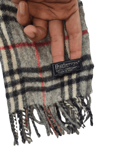 Burberry Vintage Burberry’s Scarves / Muffler Grey Plaid Size ONE SIZE - 3 Thumbnail