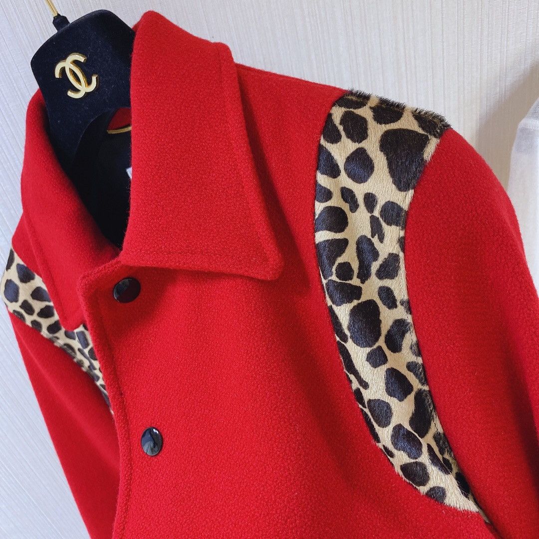 Saint Laurent Paris 14AW Red Wool Teddy Jacket Size US S / EU 44-46 / 1 - 4 Thumbnail