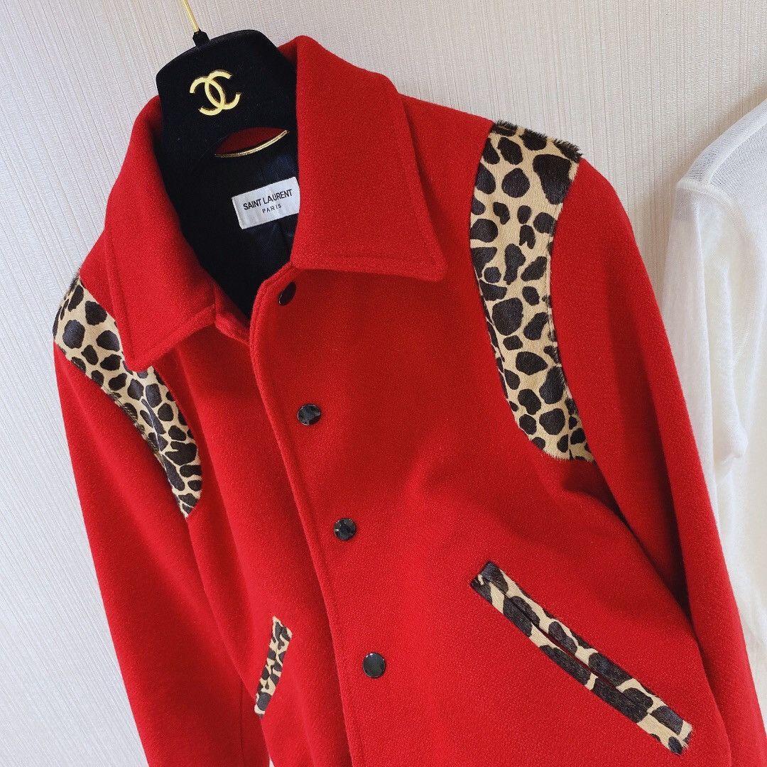 Saint Laurent Paris 14AW Red Wool Teddy Jacket Size US S / EU 44-46 / 1 - 3 Thumbnail