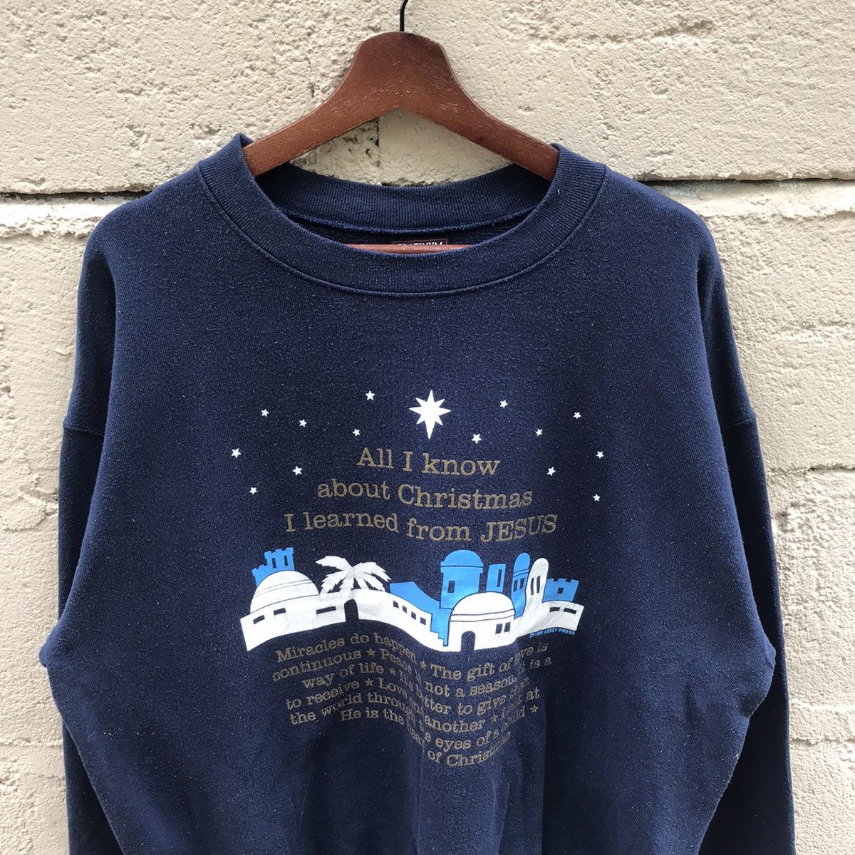 Vintage platinum Sweats Spellout Big Logo Crewneck