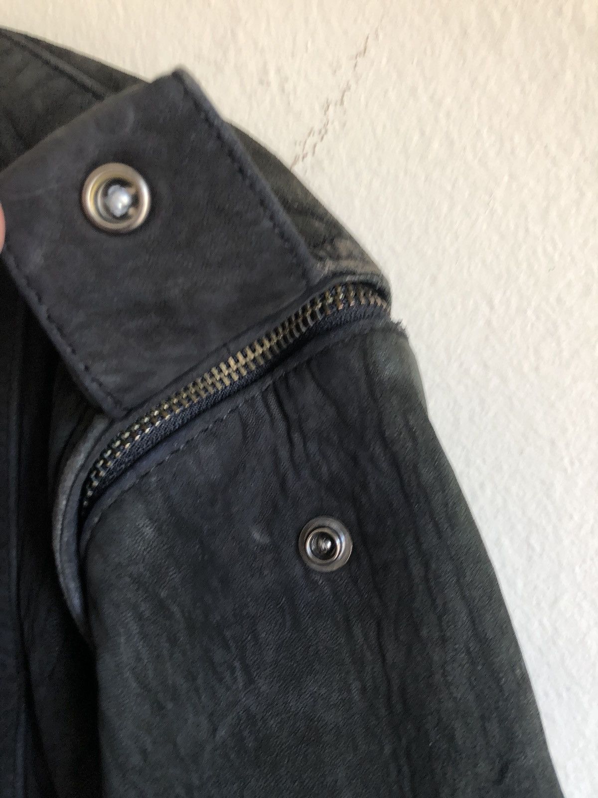 Other Black Washed Leather Strapped Bondage Bomber Jacket Size US M / EU 48-50 / 2 - 11 Thumbnail